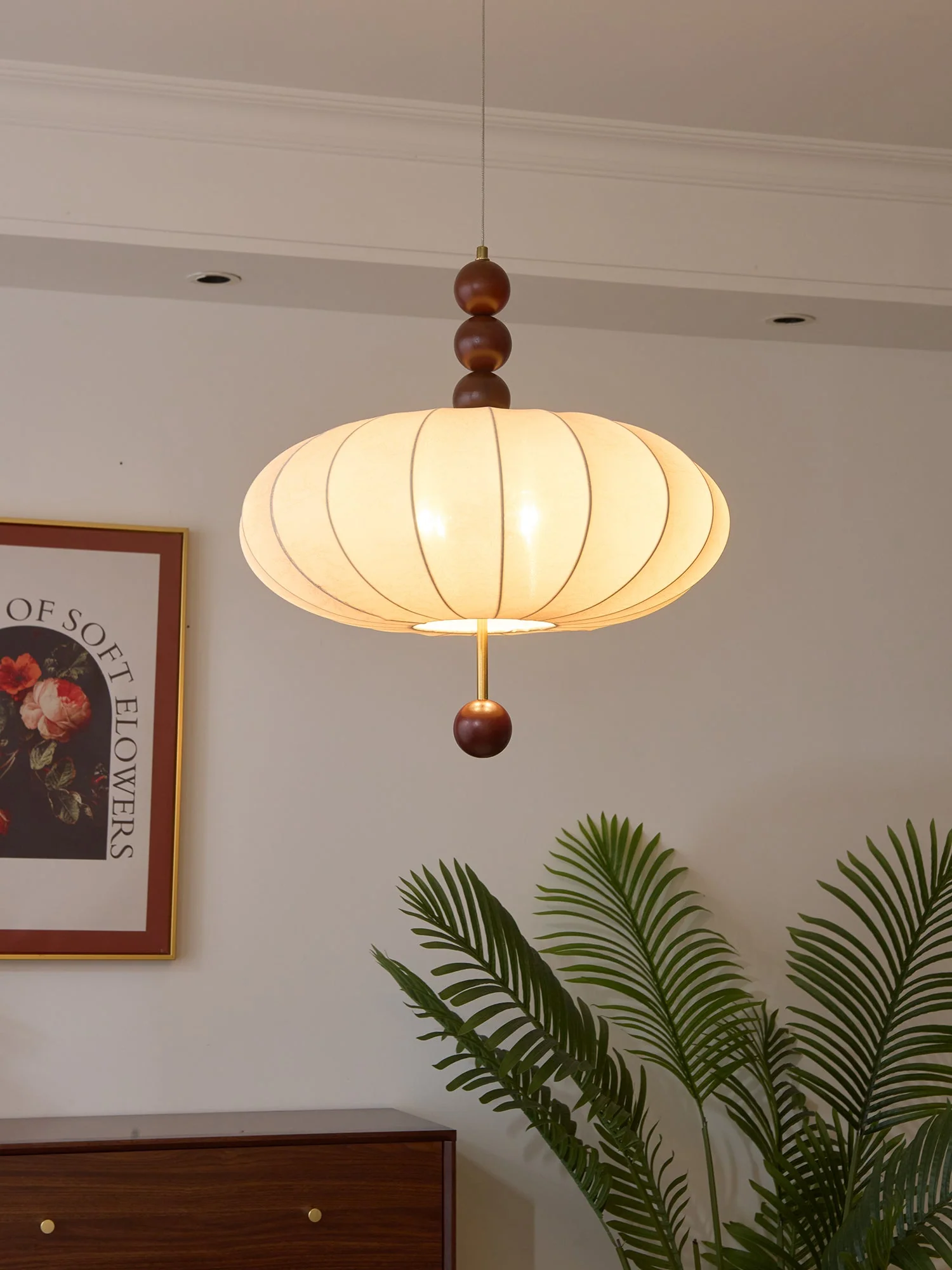 Orla Vintage Fabric Pendant Light - Image 3