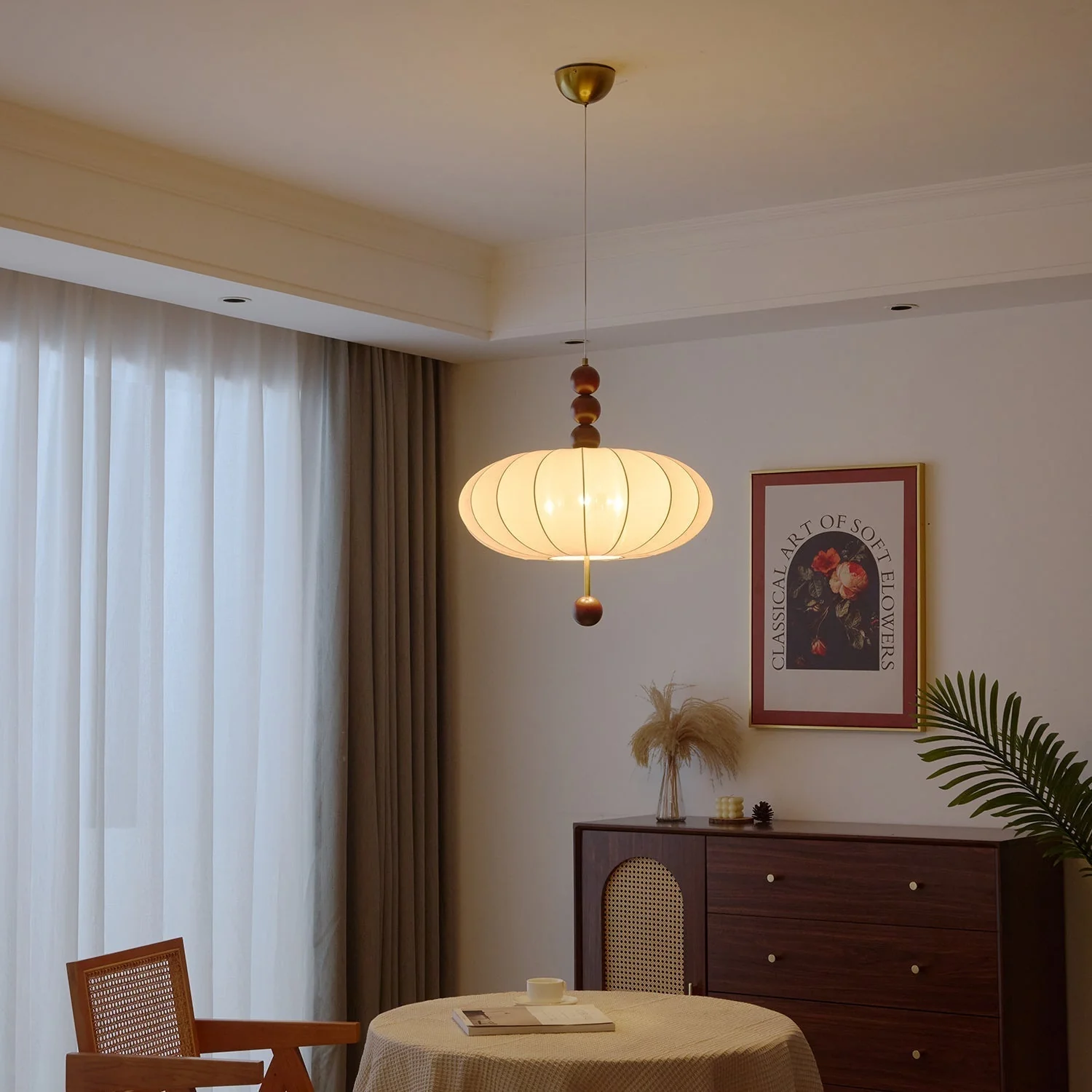 Orla Vintage Fabric Pendant Light - Image 30