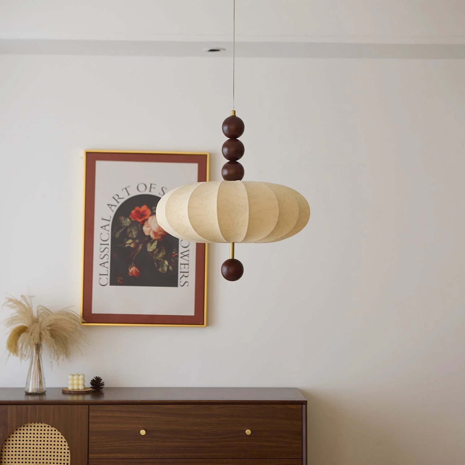 Orla Vintage Fabric Pendant Light - Image 7