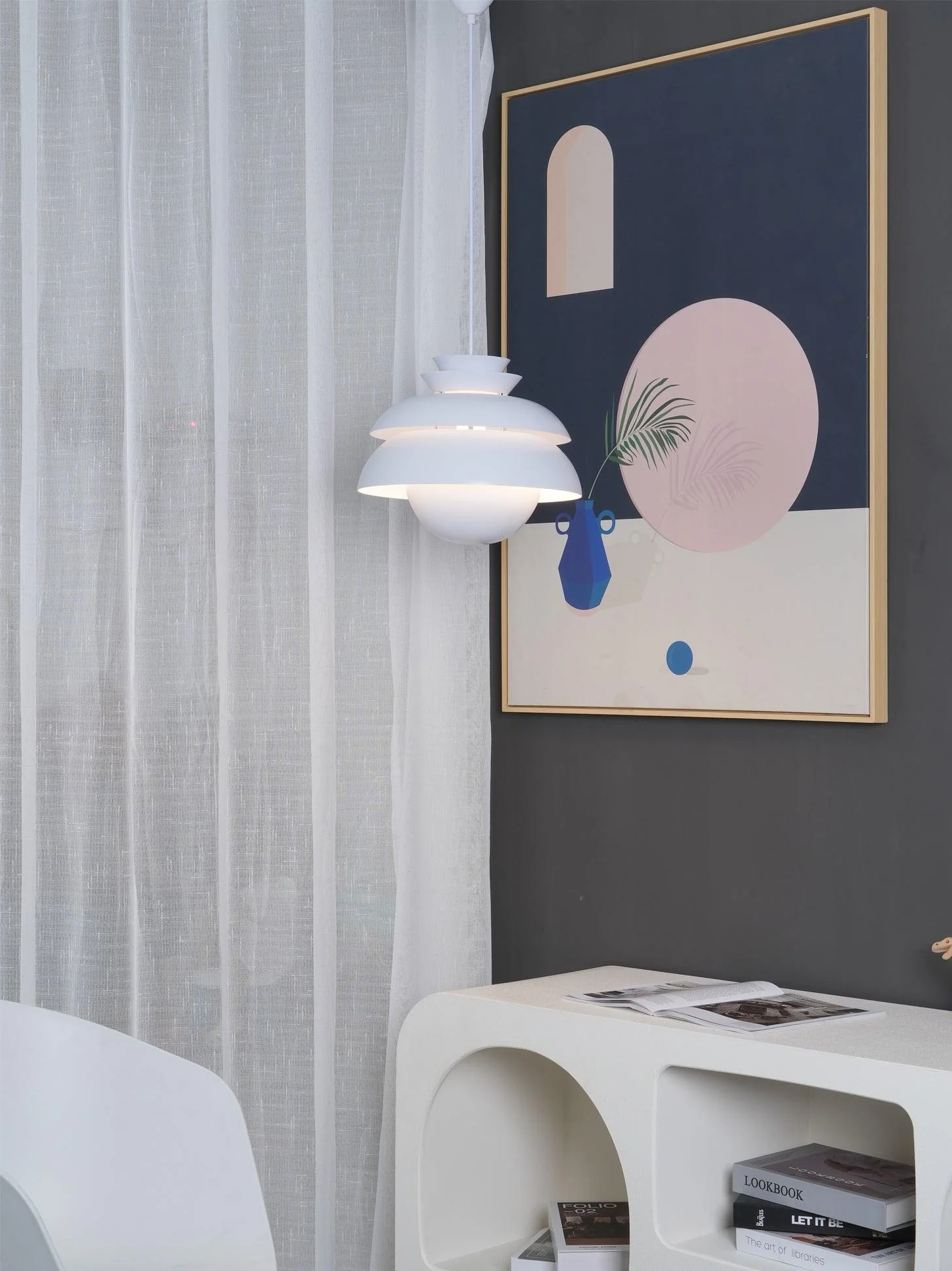 Orlenna White Scandinavian Pendant Lamp - Image 6