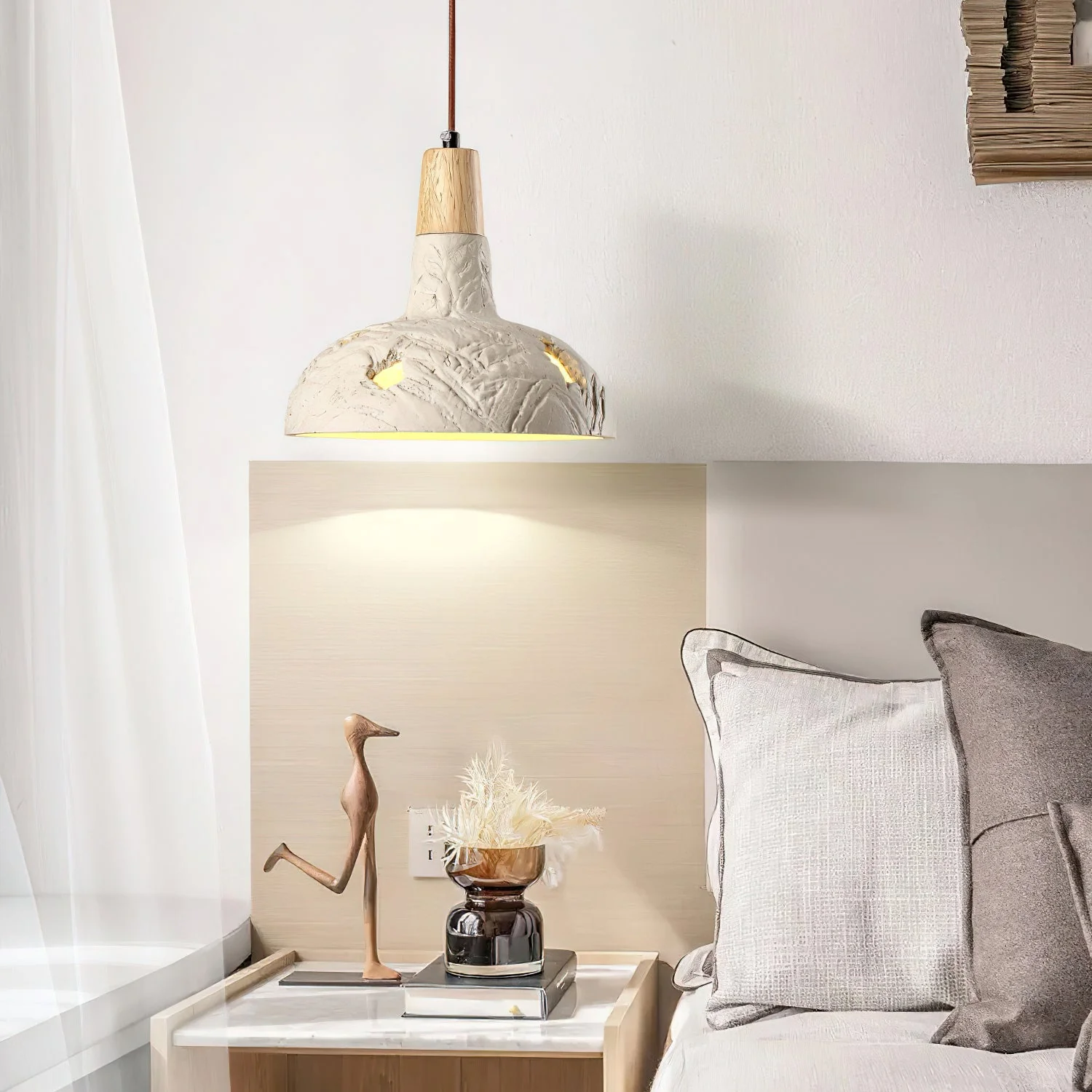 Ormarion Nordic Art Carve Cement Pendant Lamp - Image 12