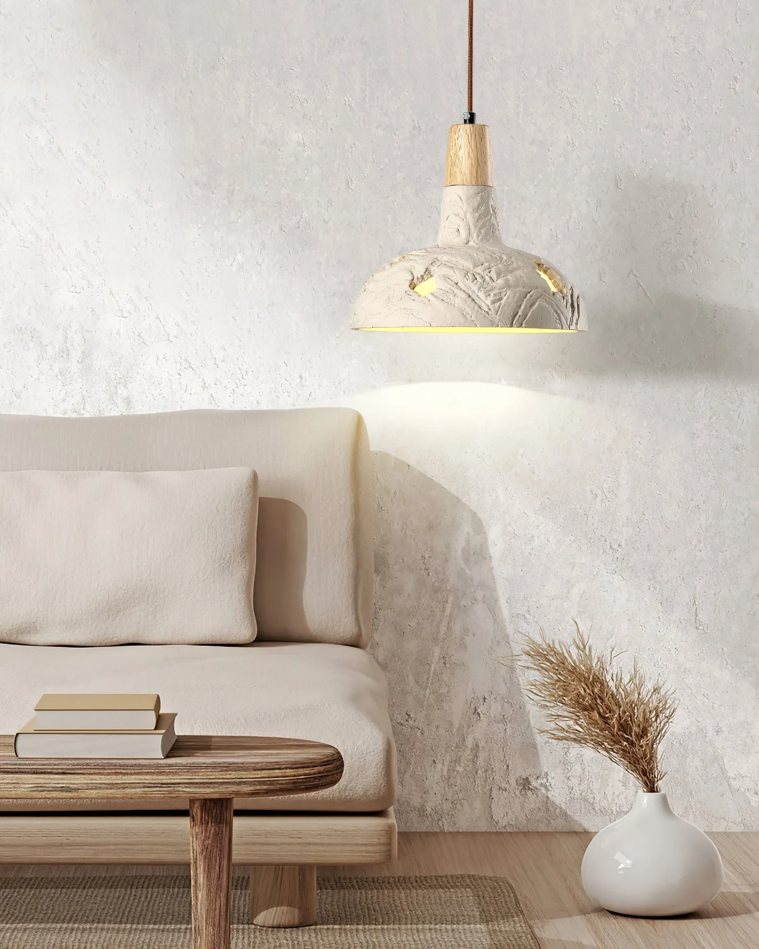 Ormarion Nordic Art Carve Cement Pendant Lamp - Image 3