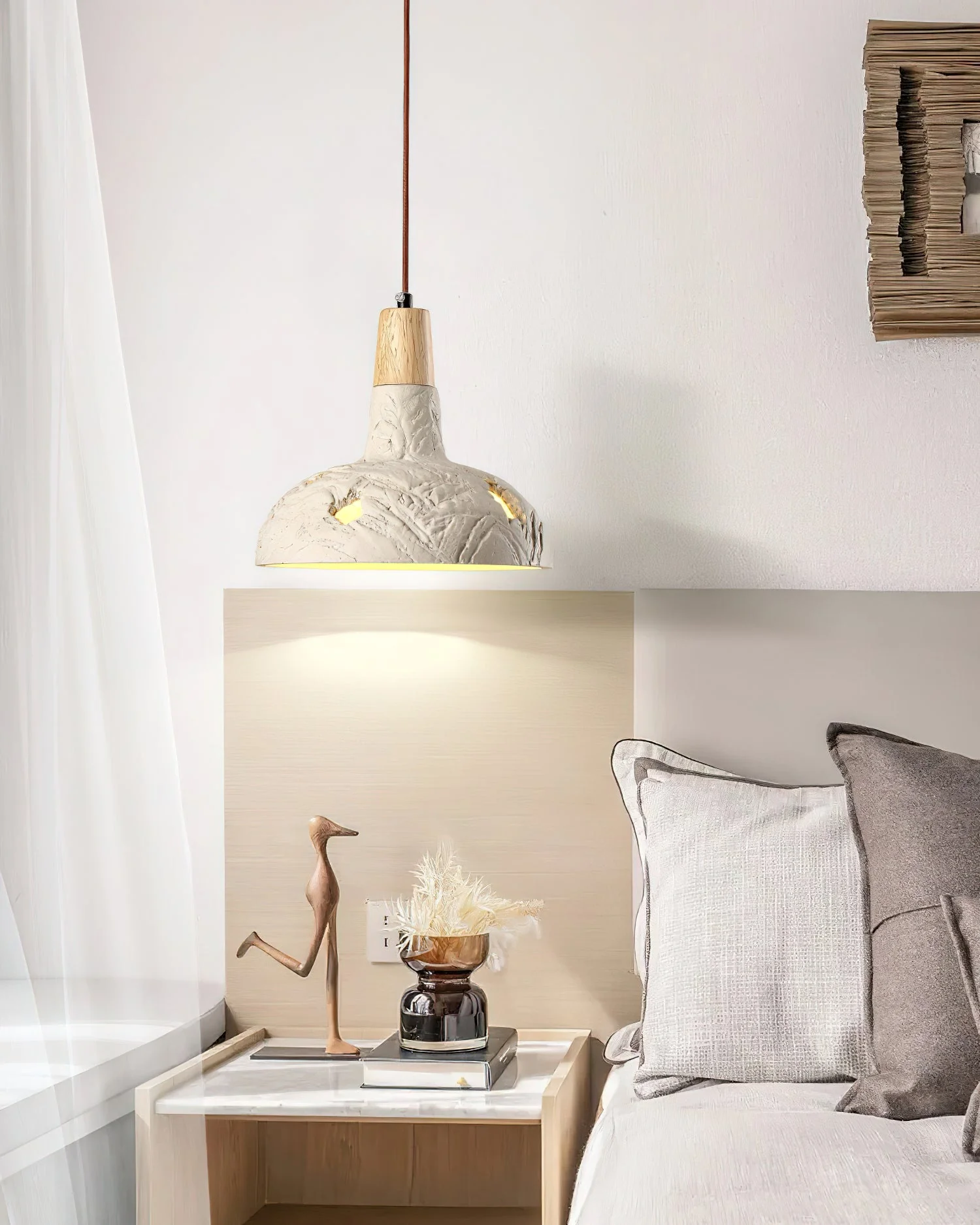 Ormarion Nordic Art Carve Cement Pendant Lamp - Image 4