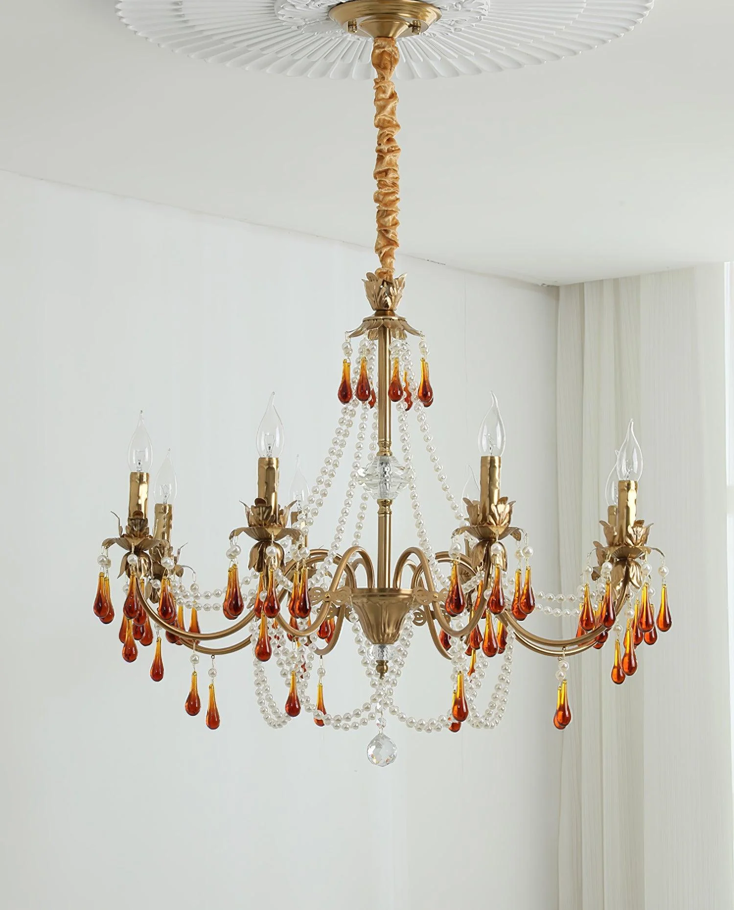 Ormirara Postmodern Luxury Amber Crystal Chandelier - Image 15