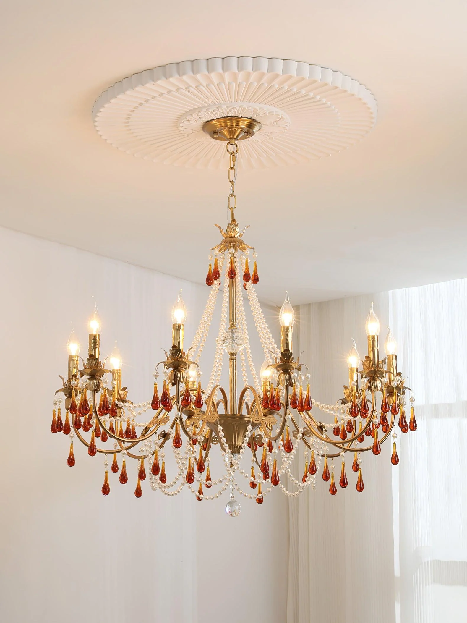 Ormirara Postmodern Luxury Amber Crystal Chandelier - Image 30
