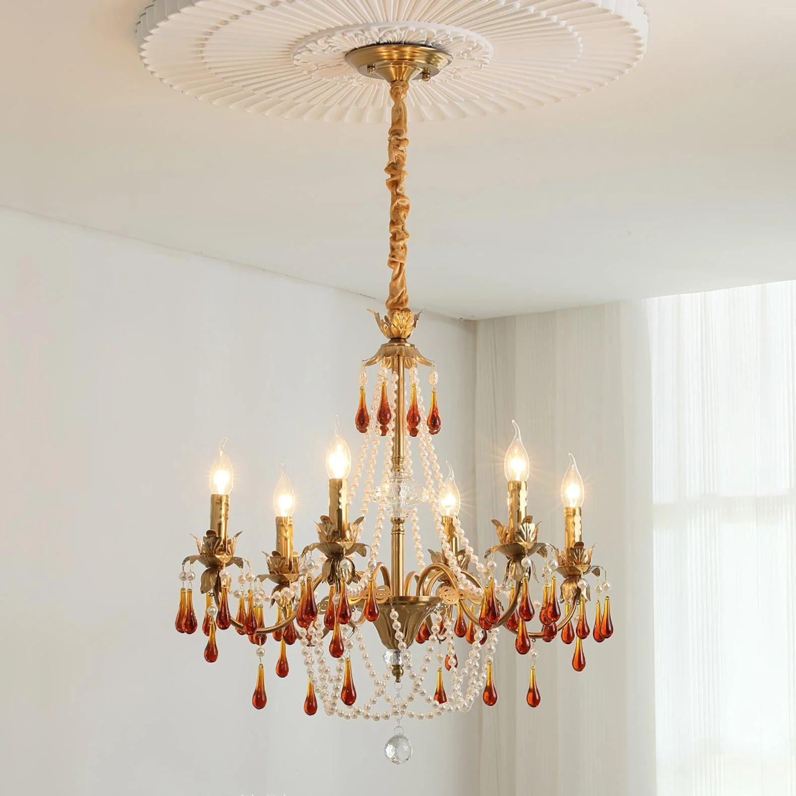 Ormirara Postmodern Luxury Amber Crystal Chandelier - Image 36