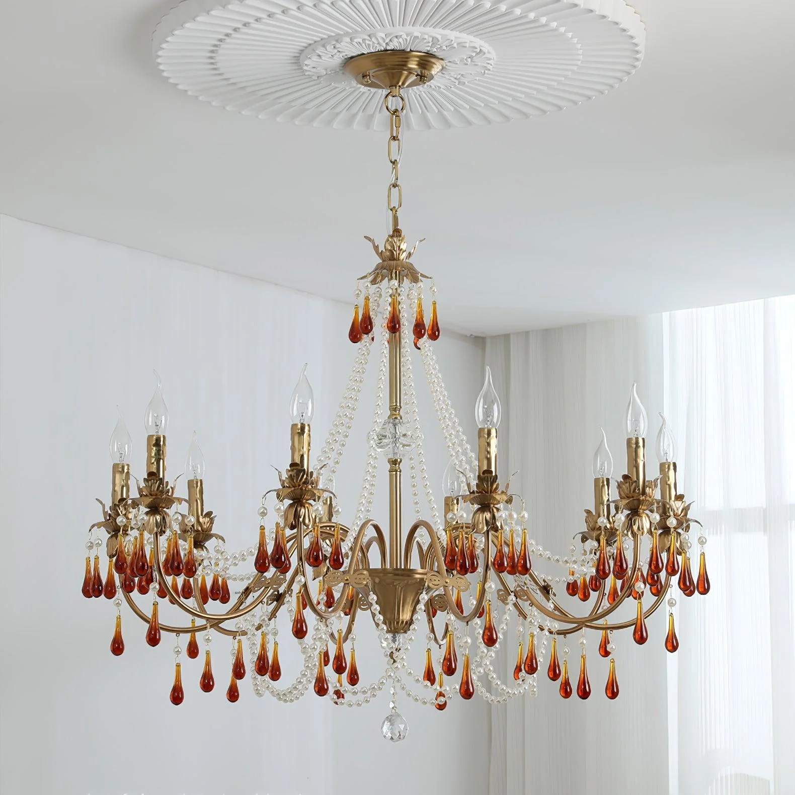 Ormirara Postmodern Luxury Amber Crystal Chandelier - Image 37