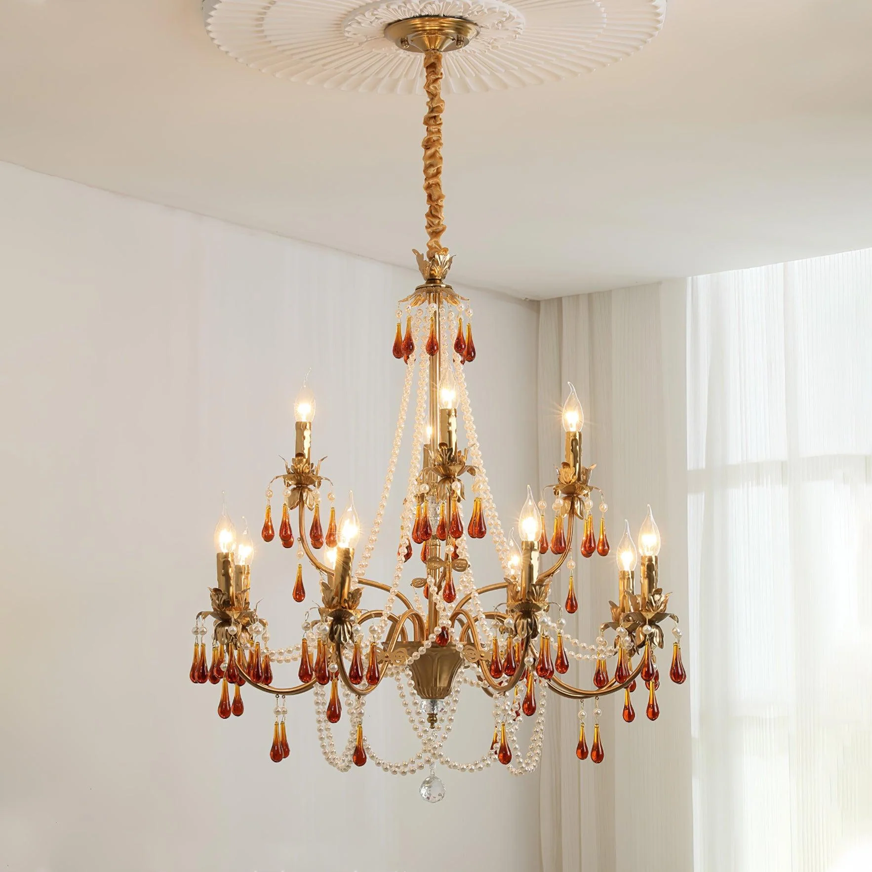 Ormirara Postmodern Luxury Amber Crystal Chandelier - Image 38