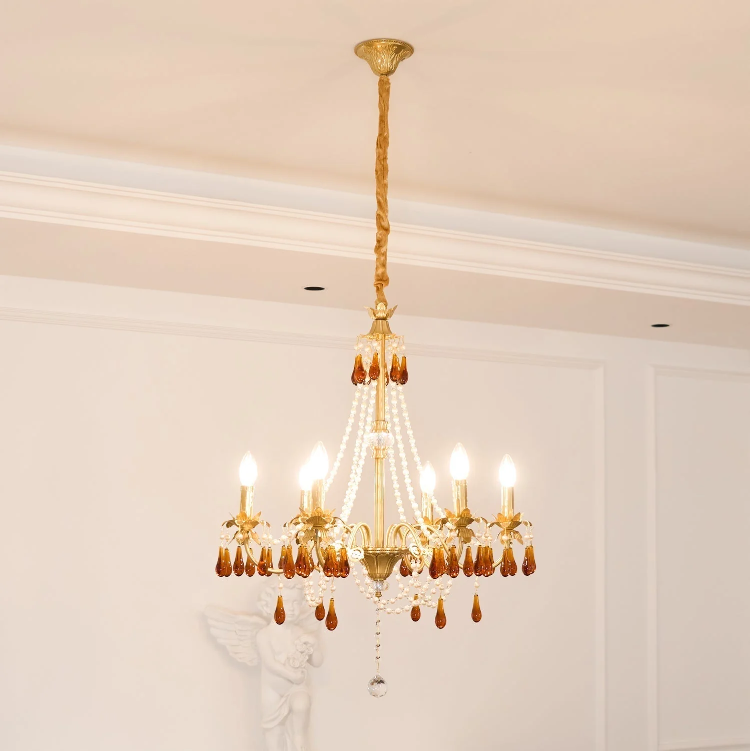 Ormirara Postmodern Luxury Amber Crystal Chandelier - Image 46