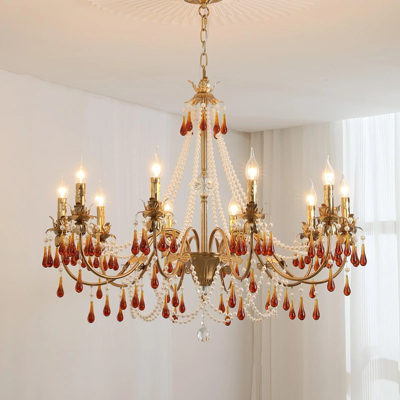 Ormirara Postmodern Luxury Amber Crystal Chandelier - Image 48