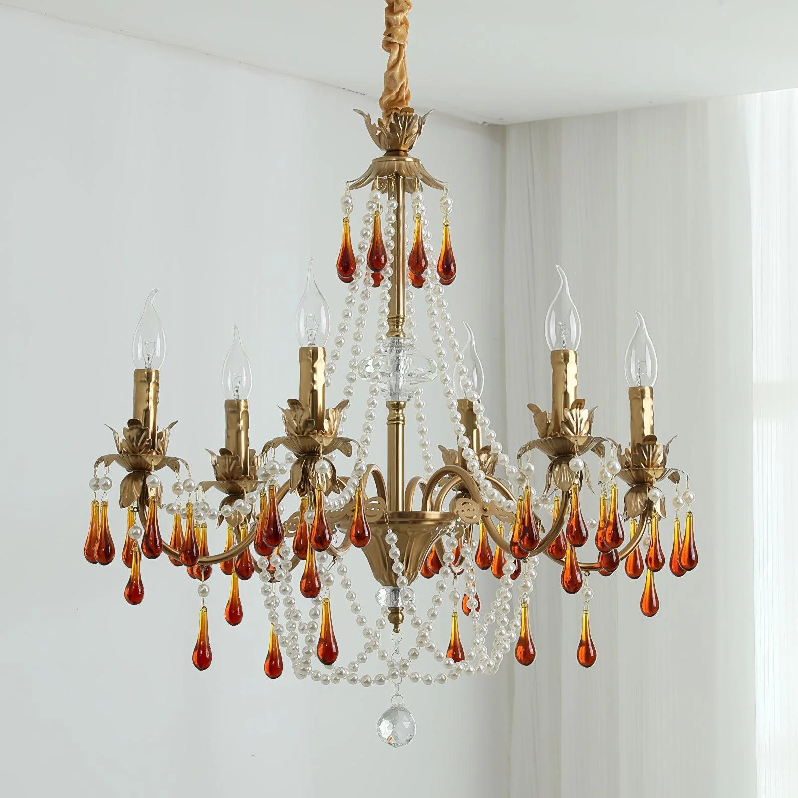 Ormirara Postmodern Luxury Amber Crystal Chandelier - Image 5