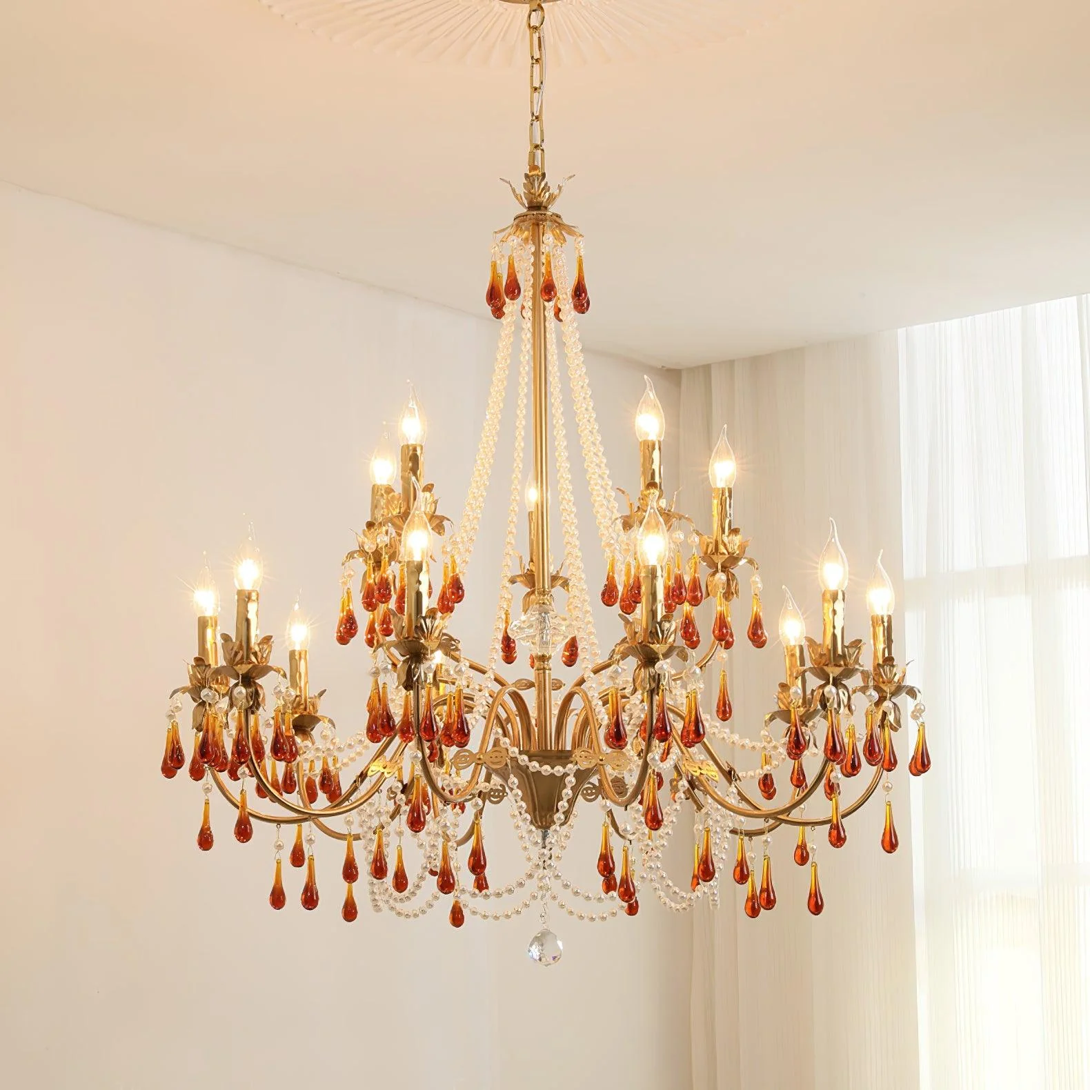 Ormirara Postmodern Luxury Amber Crystal Chandelier - Image 50