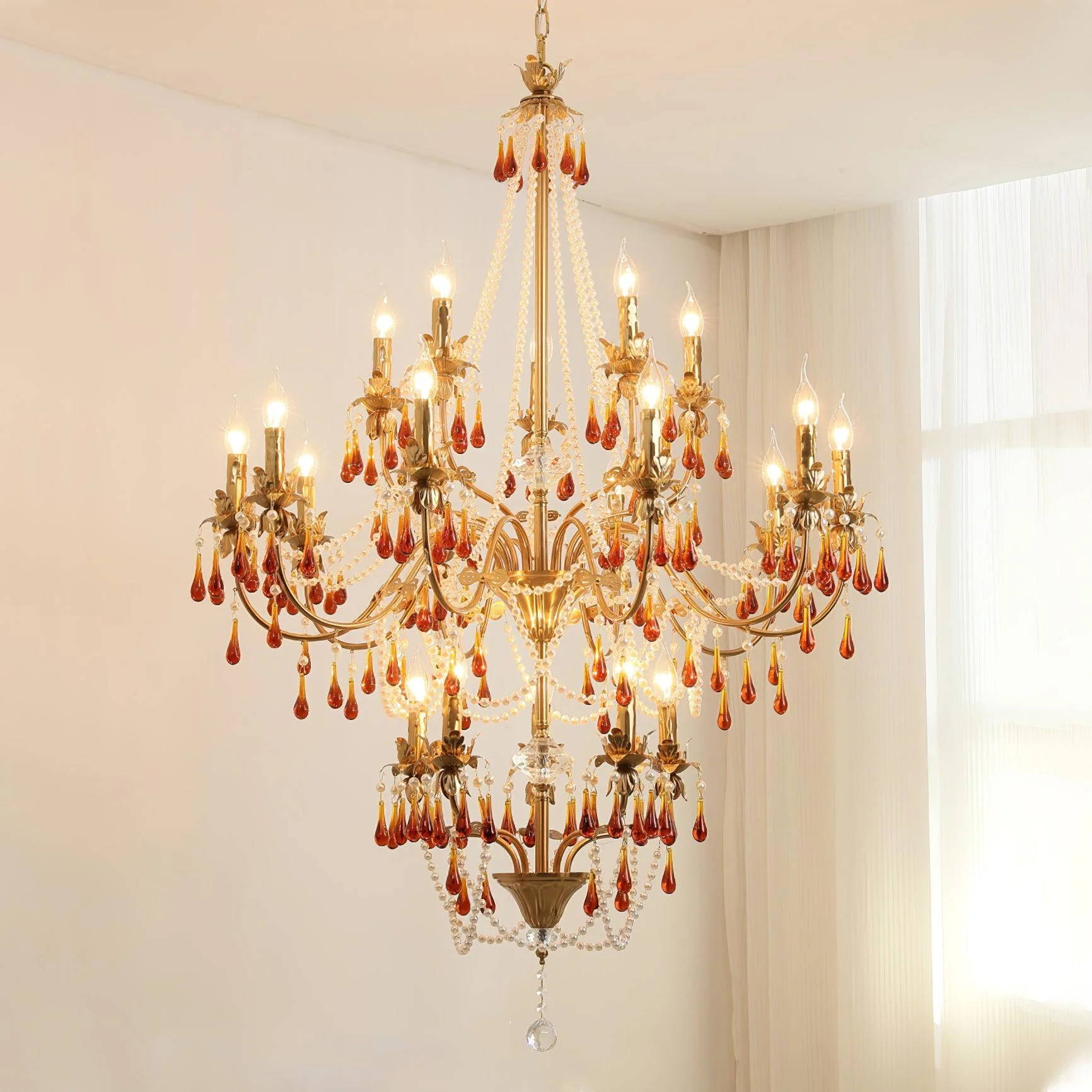Ormirara Postmodern Luxury Amber Crystal Chandelier - Image 51