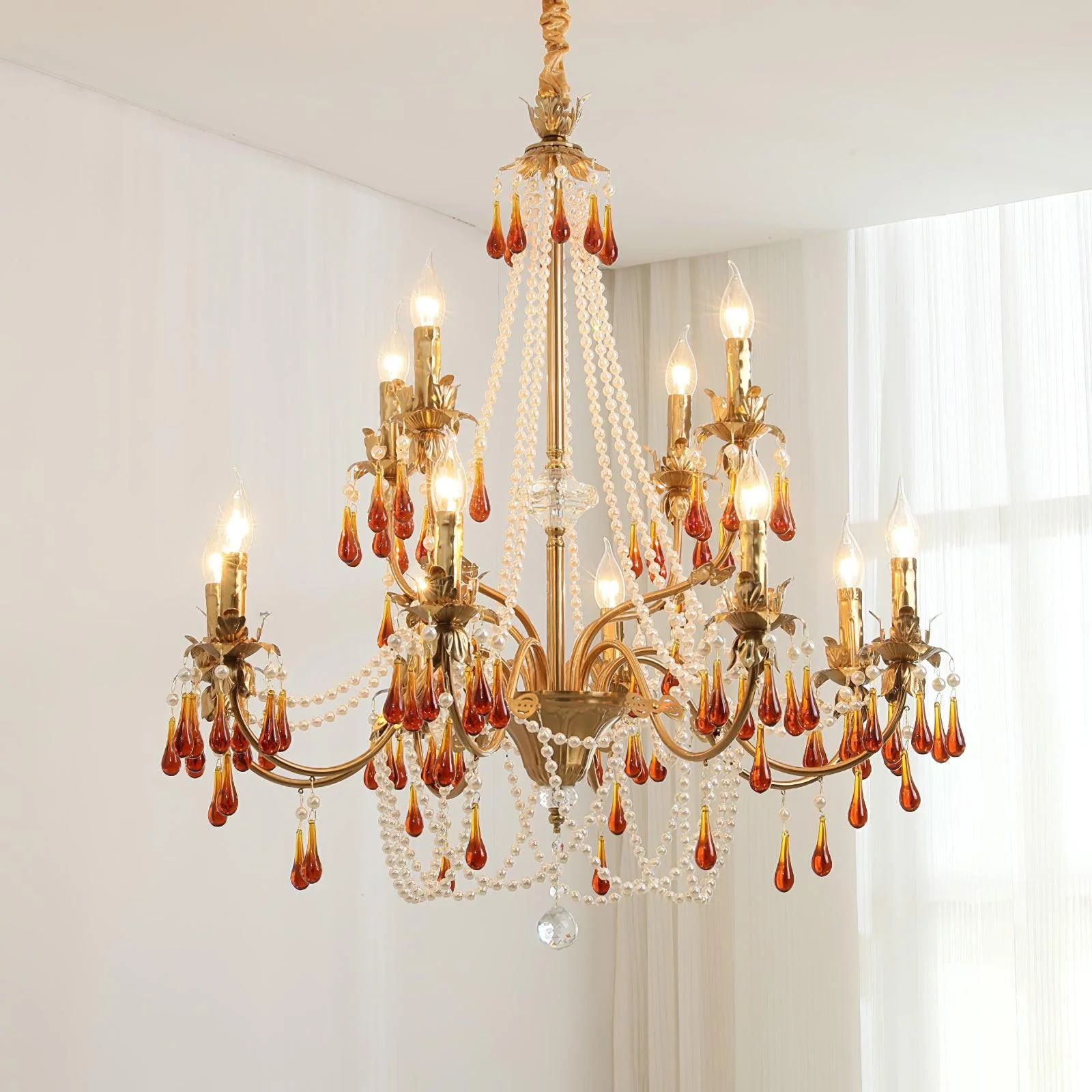 Ormirara Postmodern Luxury Amber Crystal Chandelier - Image 59