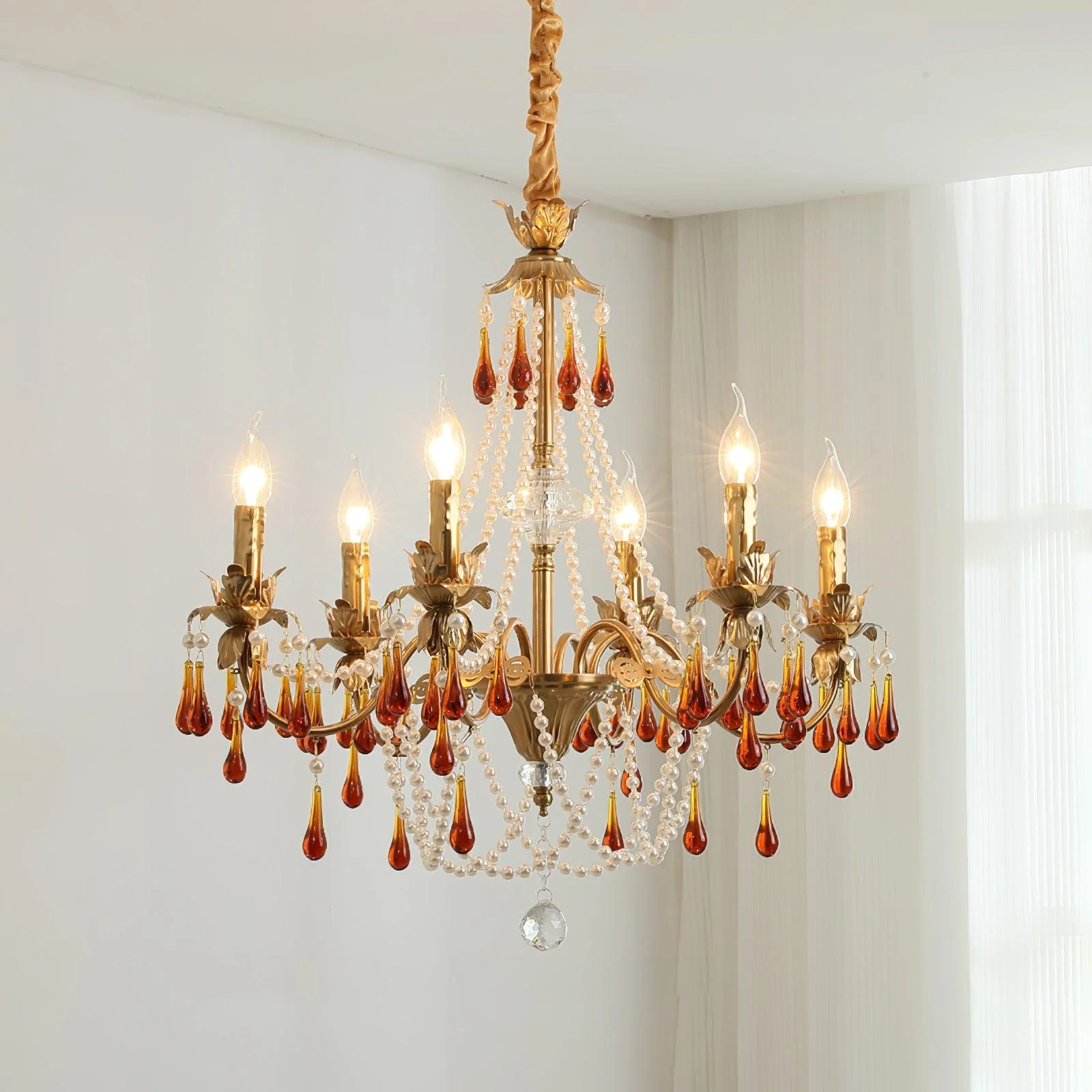 Ormirara Postmodern Luxury Amber Crystal Chandelier - Image 6