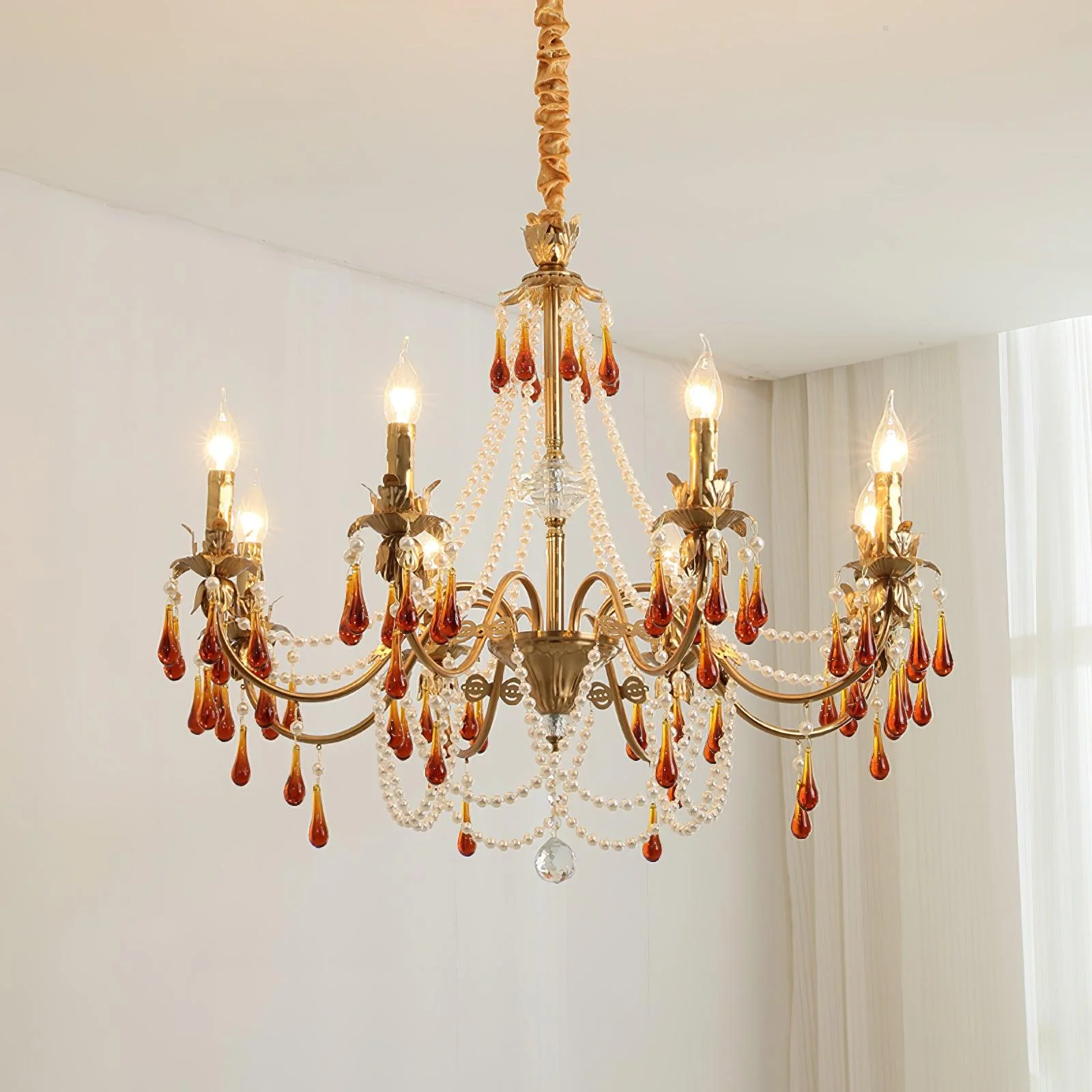 Ormirara Postmodern Luxury Amber Crystal Chandelier - Image 7