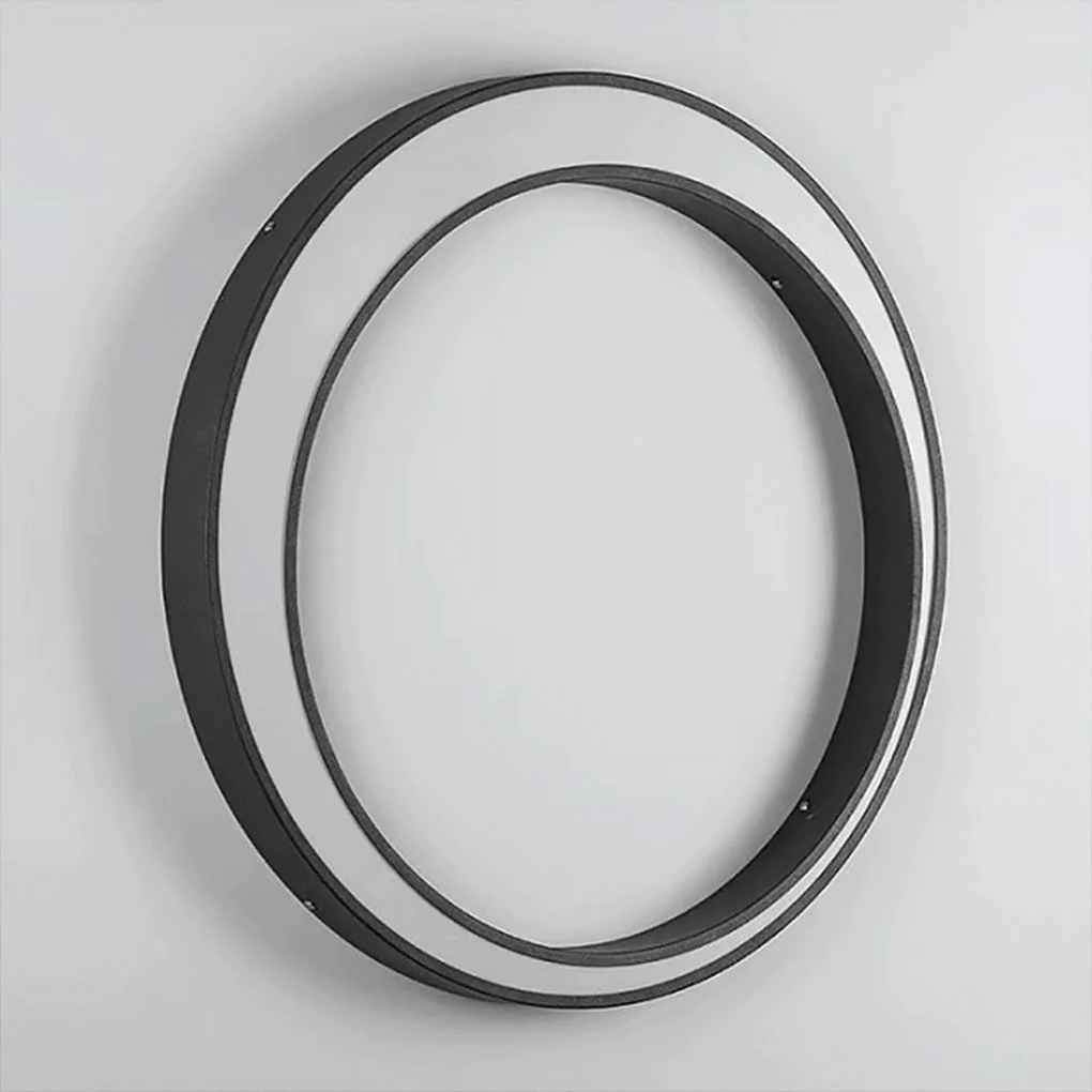 Oron Circular Moon Modern Steel Outdoor Wall Lights - Image 5