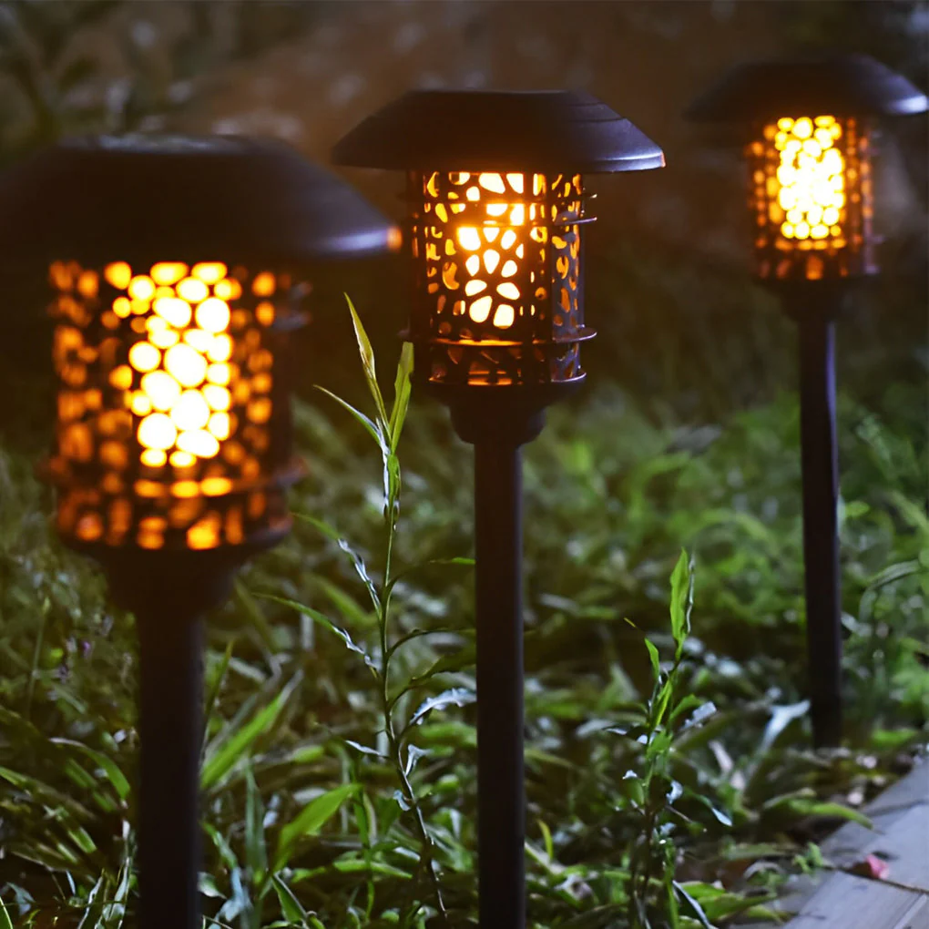 Orson Hollow LED Flame Modern Solar Lawn Lights