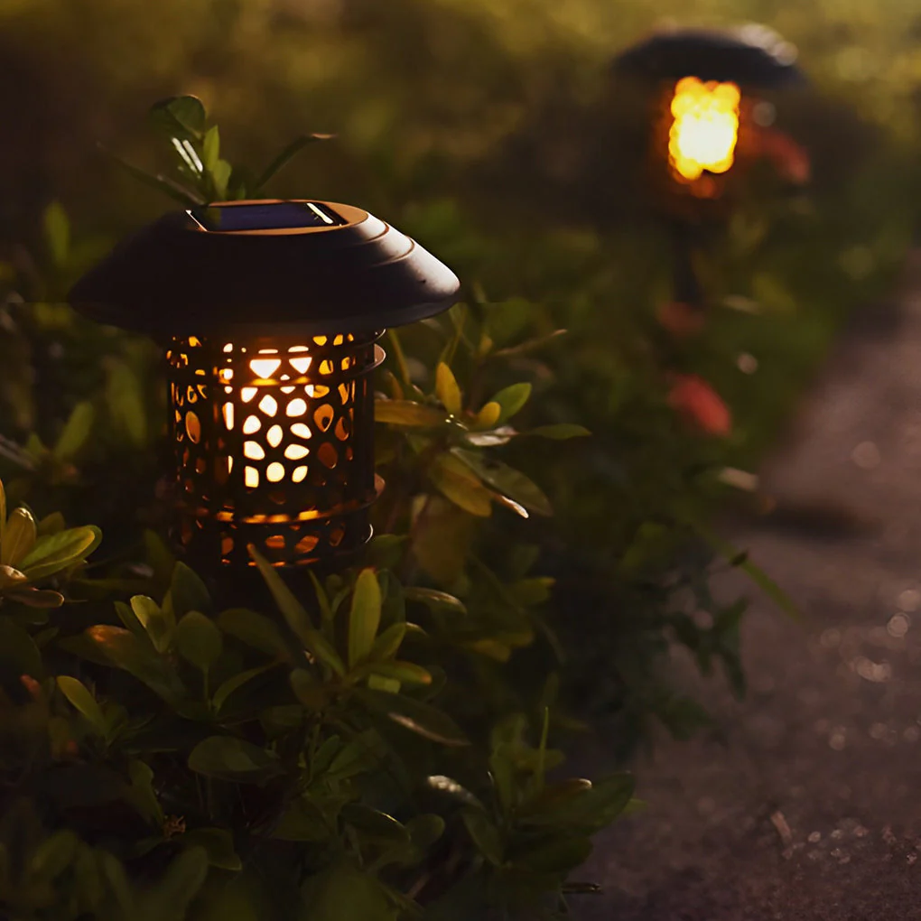Orson Hollow LED Flame Modern Solar Lawn Lights - Image 2
