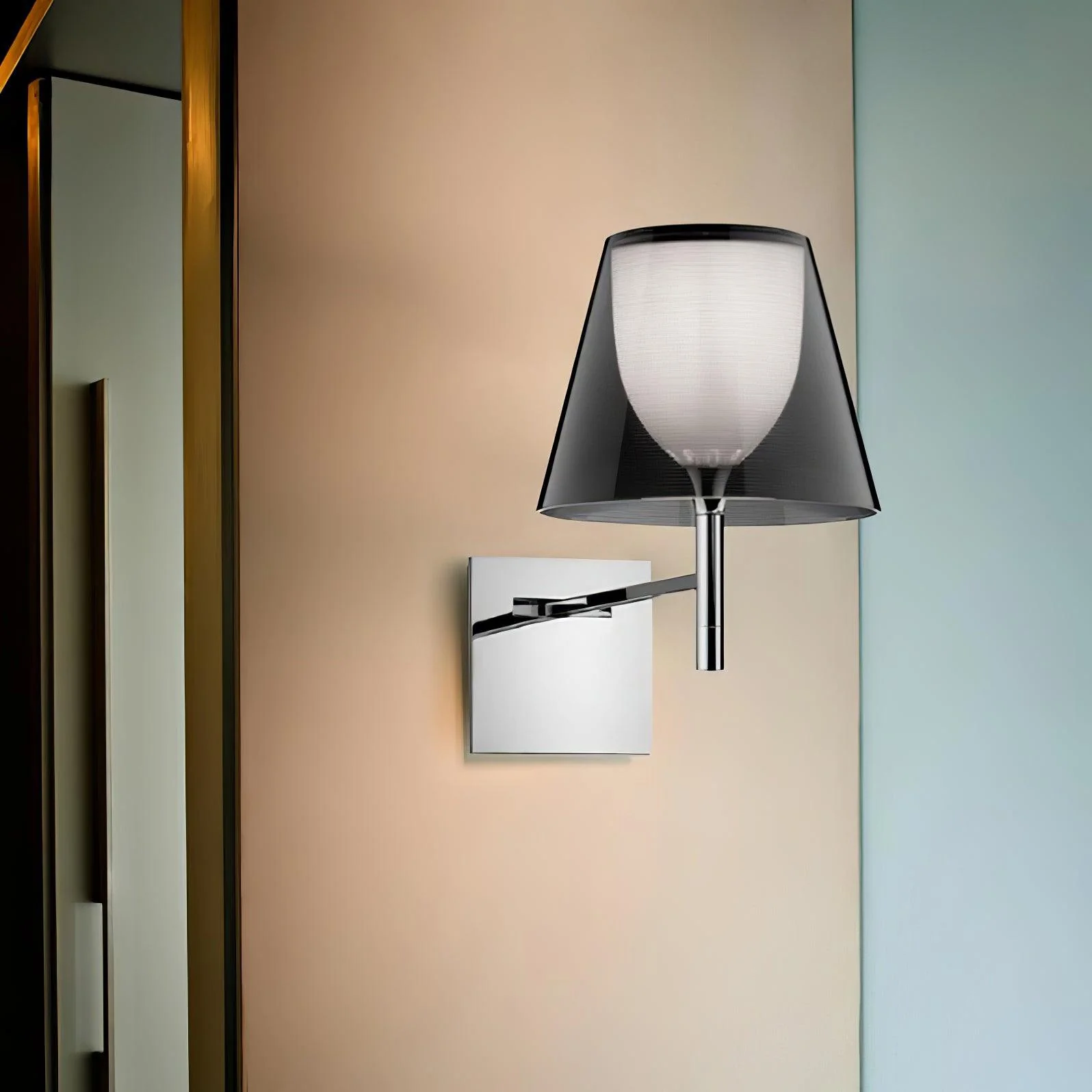 Orsore Chrome Prism Fabric Wall Lamp - Image 4