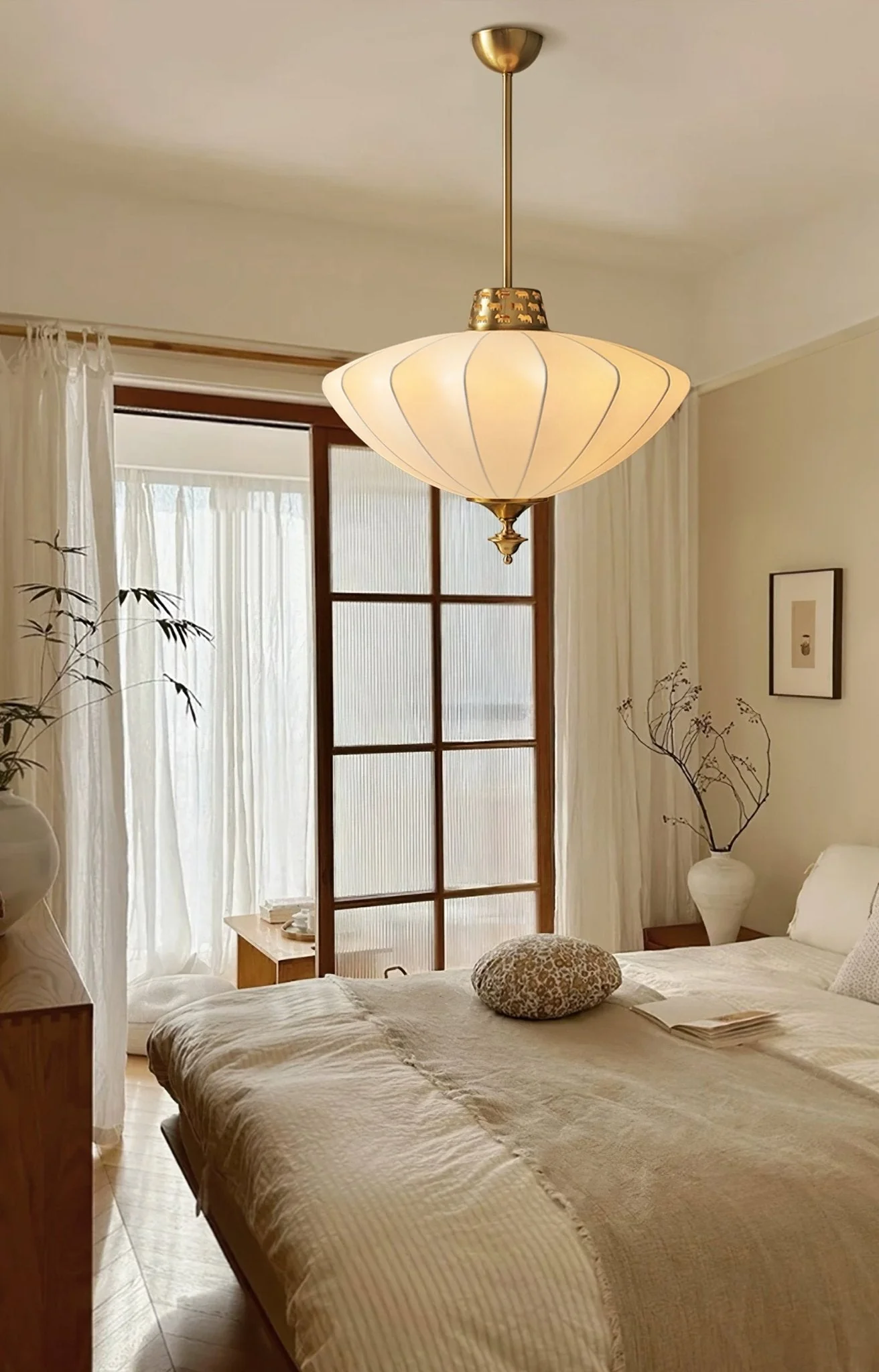 Ortalara Elegance Vintage Bloom Silk Pendant Lamp - Image 6