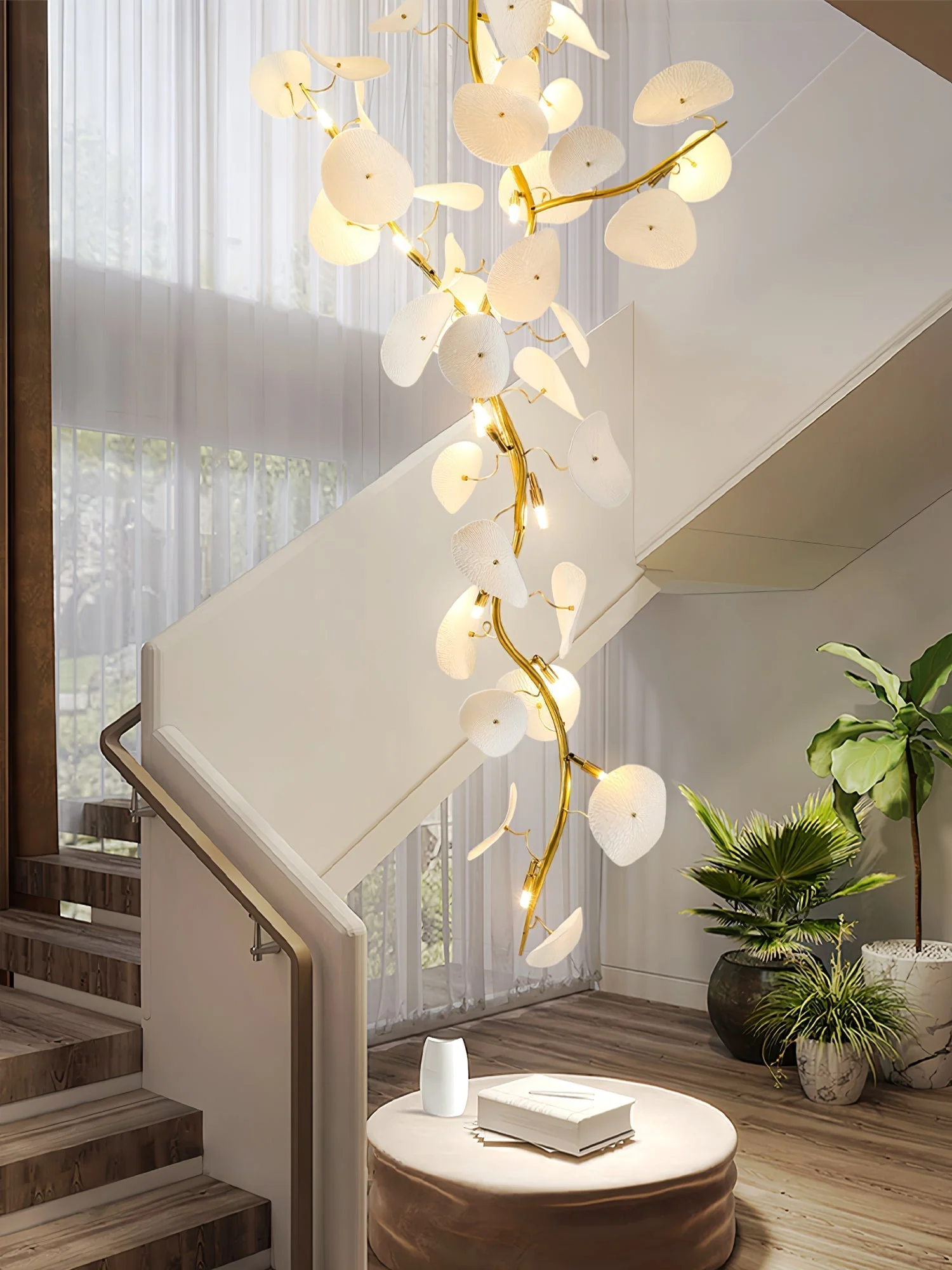 Orthair Branch Ceramic Brass Chandelier - Image 11