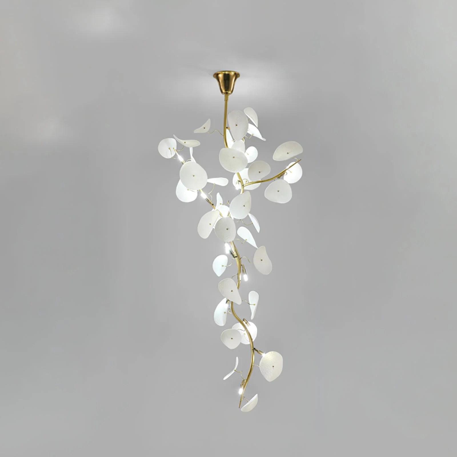 Orthair Branch Ceramic Brass Chandelier - Image 18