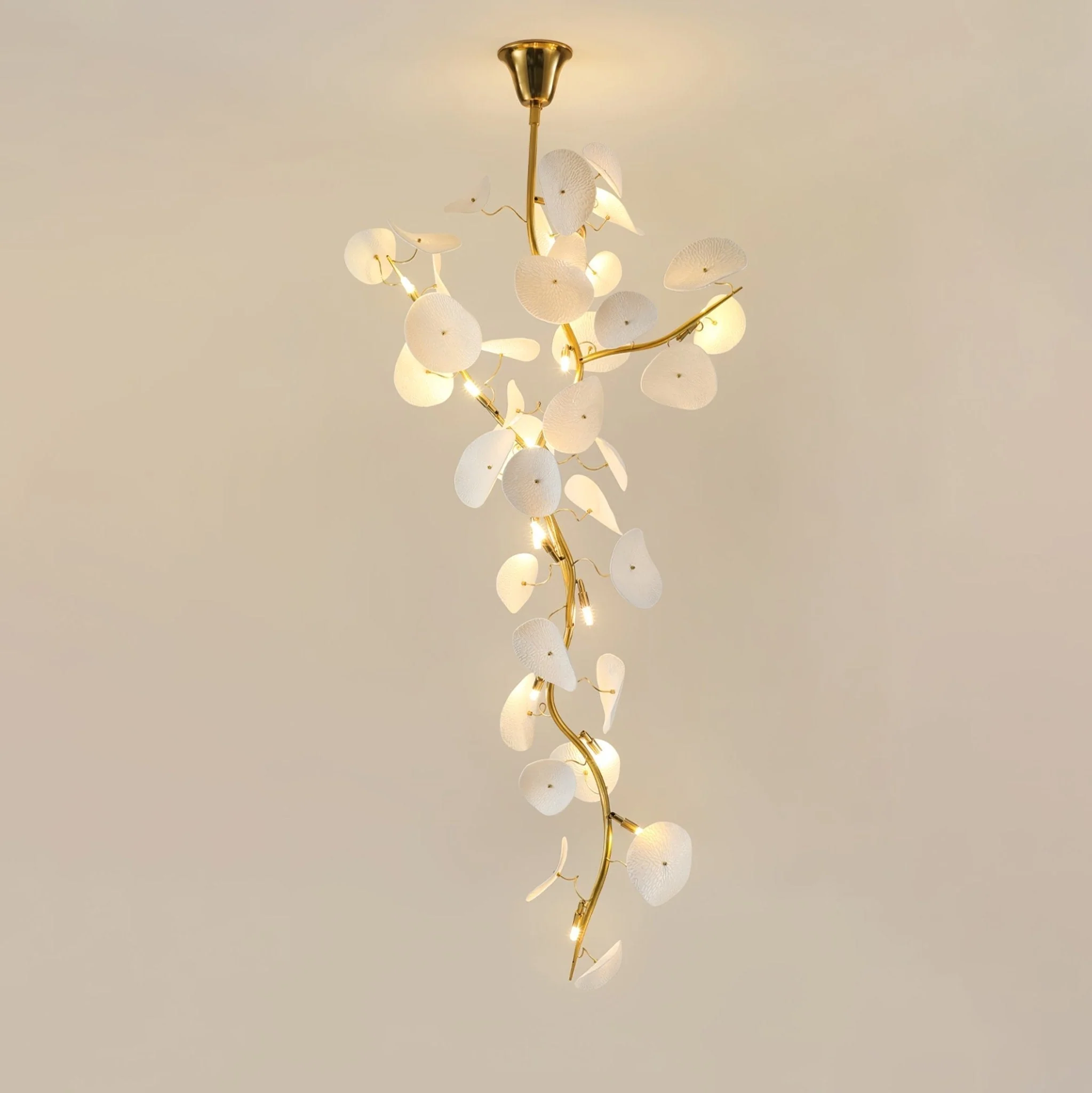 Orthair Branch Ceramic Brass Chandelier - Image 3
