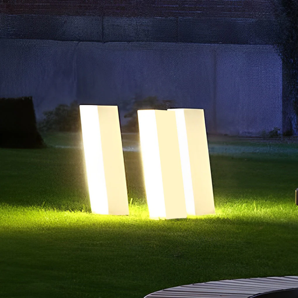 Orv Artistic Cuboid Inclined LED Steel Outdoor Lawn Lamp