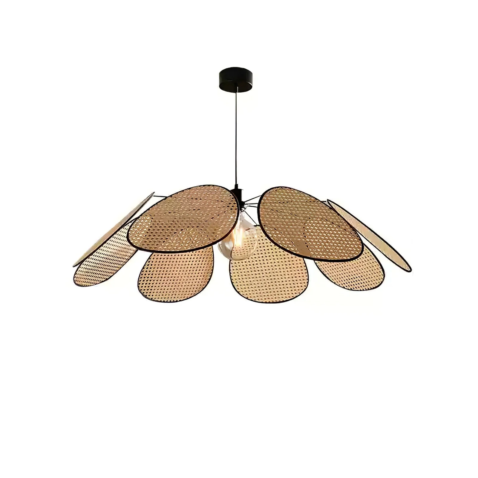 Orvara Blossom Petal Rattan Pendant Lamp - Image 10