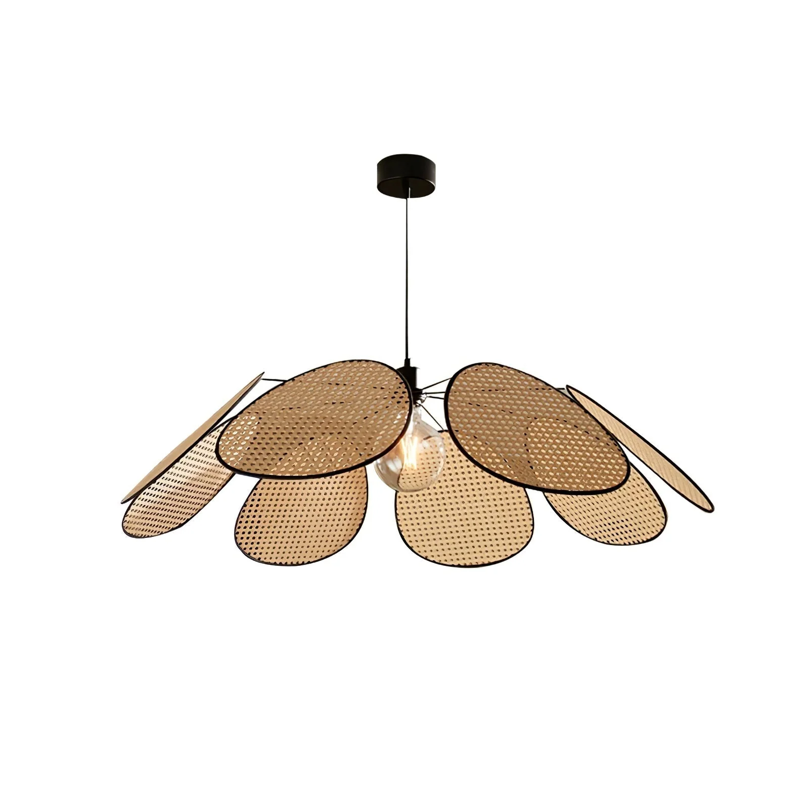 Orvara Blossom Petal Rattan Pendant Lamp - Image 11