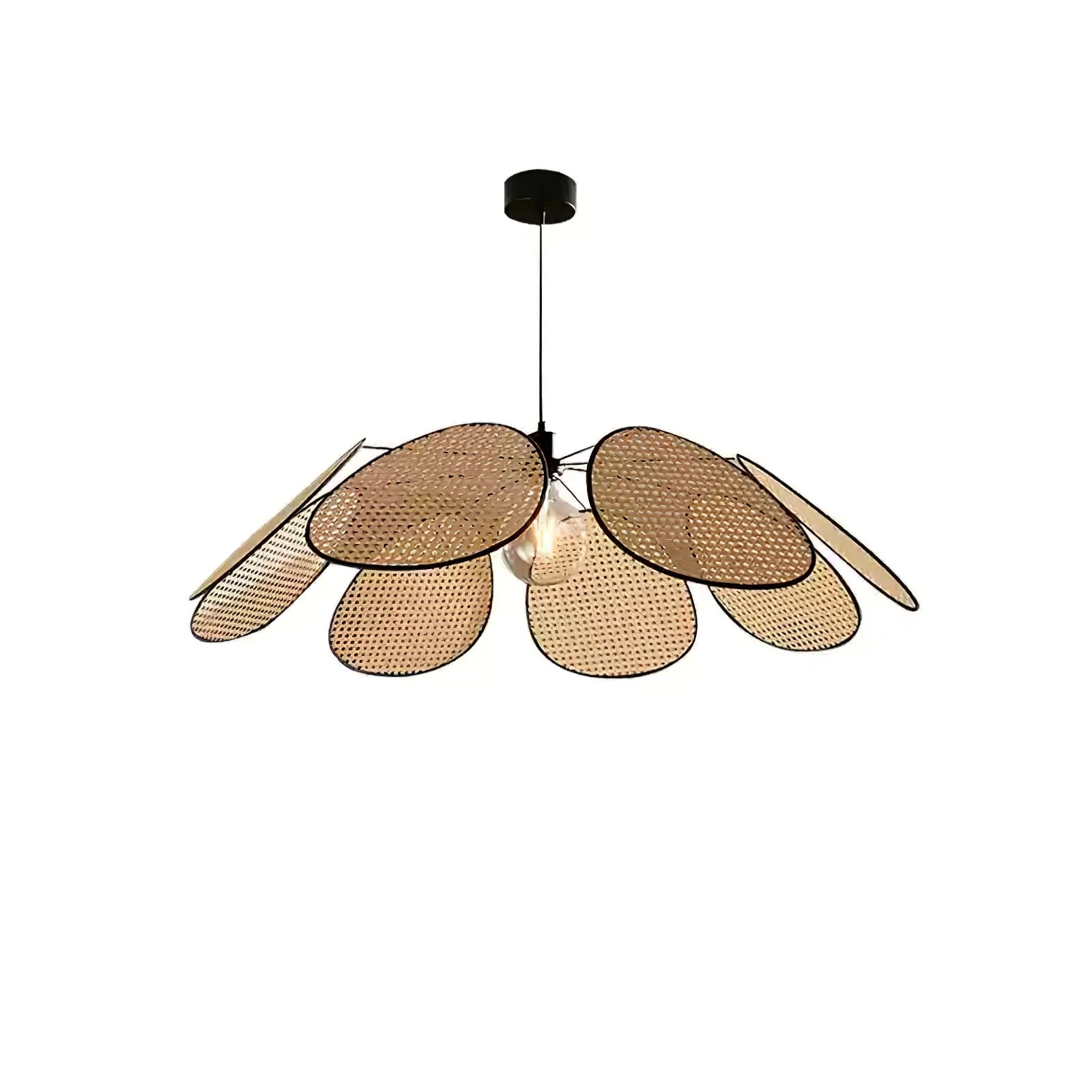Orvara Blossom Petal Rattan Pendant Lamp - Image 12