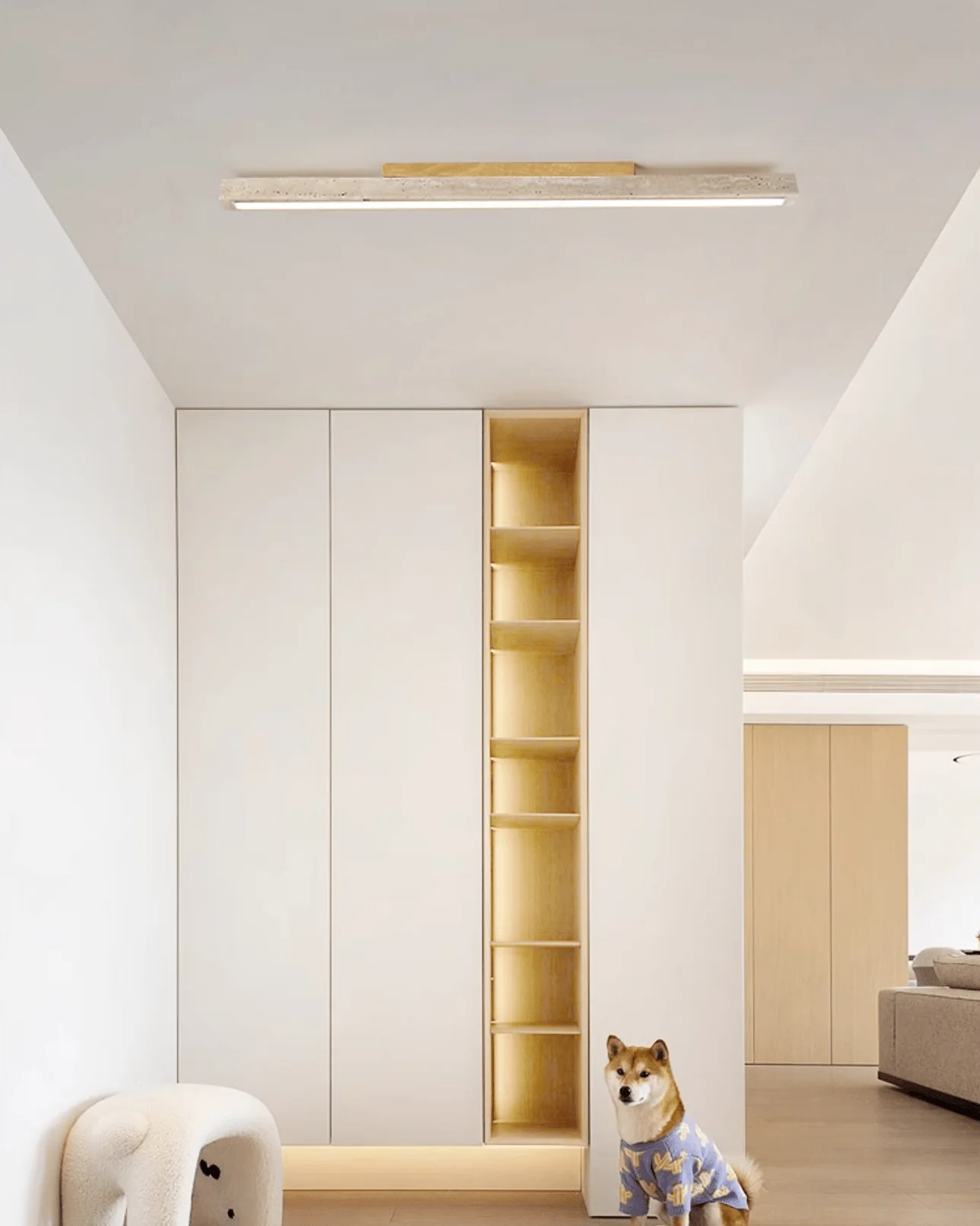 Orvenarae Minimalist Travertine Linear Light - Image 16