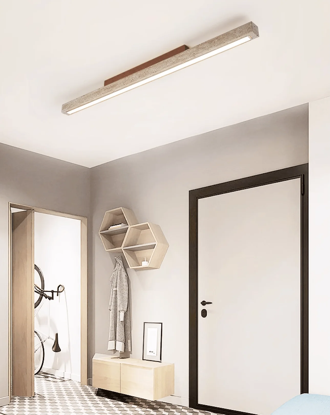 Orvenarae Minimalist Travertine Linear Light - Image 20