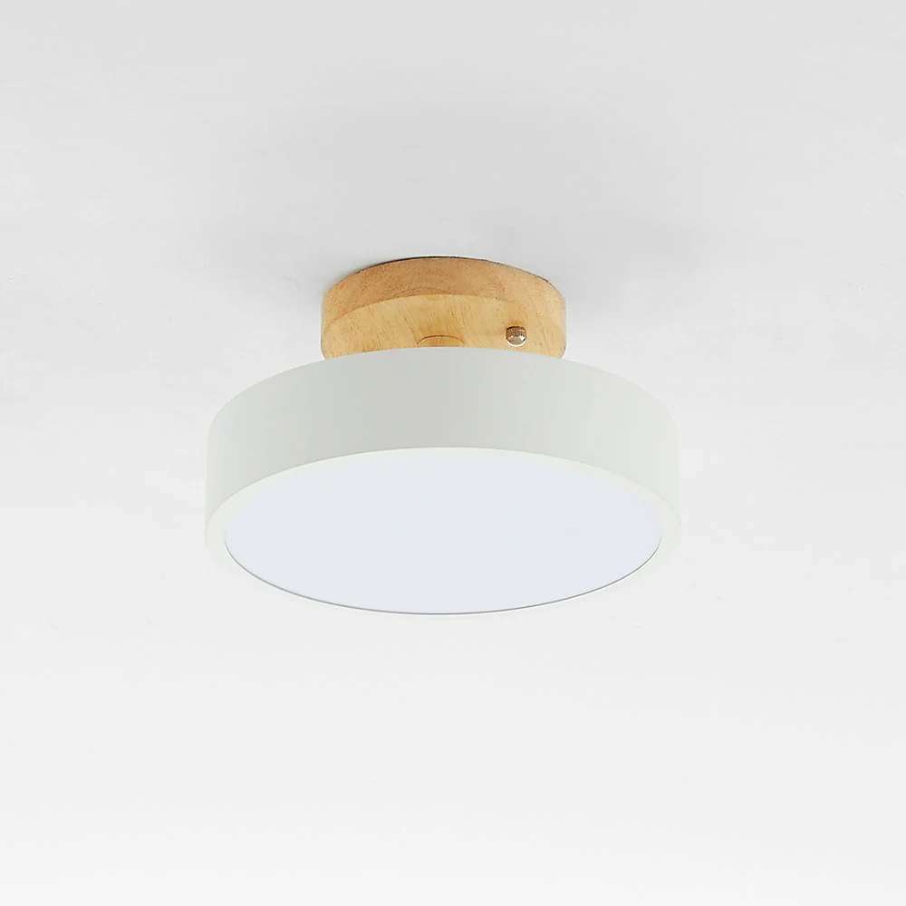 Orya Round LED Flush Mount Ceiling Light Modern Wood Colorful - Image 2