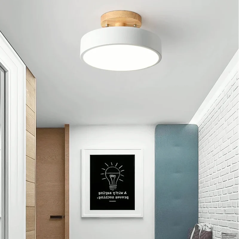 Orya Round LED Flush Mount Ceiling Light Modern Wood Colorful - Image 3