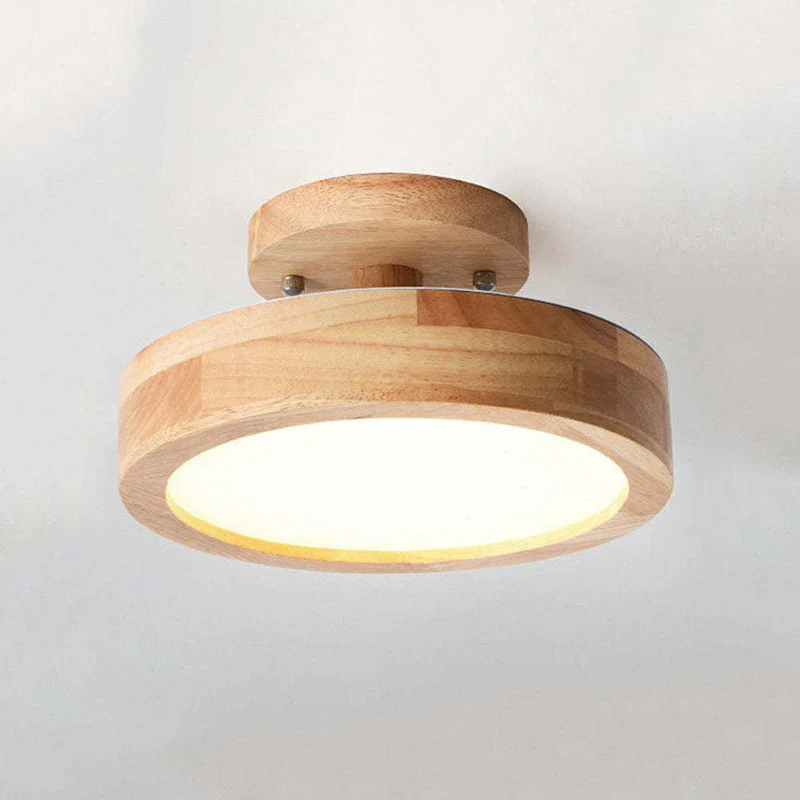 Orya Round LED Flush Mount Ceiling Light Modern Wood Colorful - Image 6