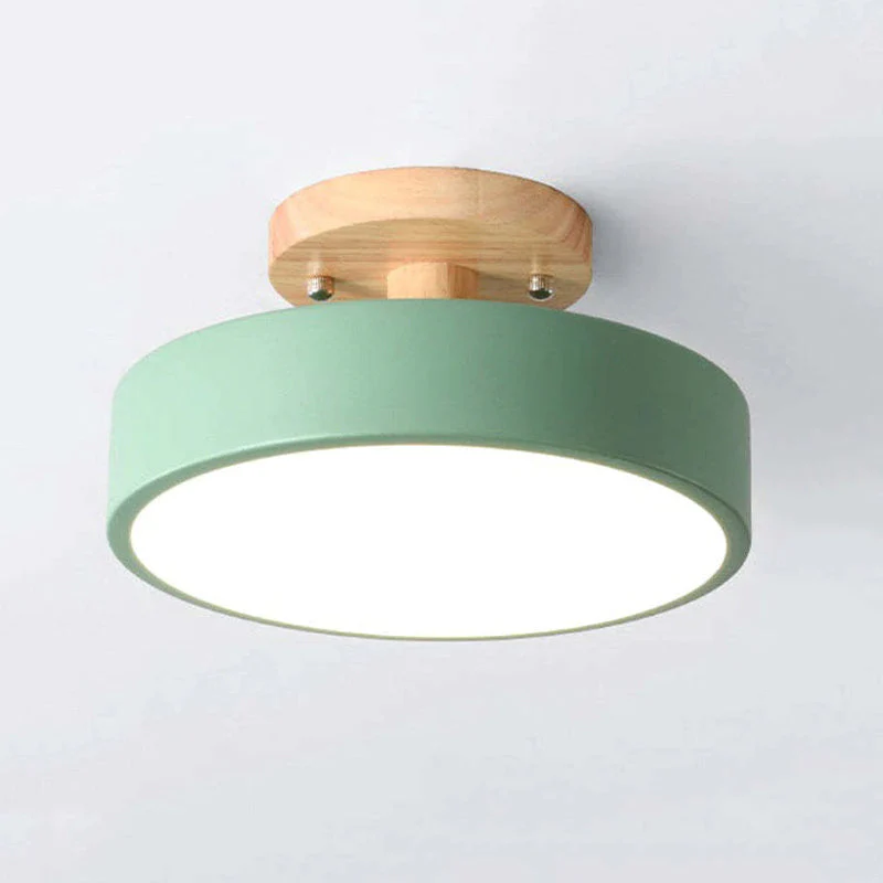 Orya Round LED Flush Mount Ceiling Light Modern Wood Colorful - Image 7