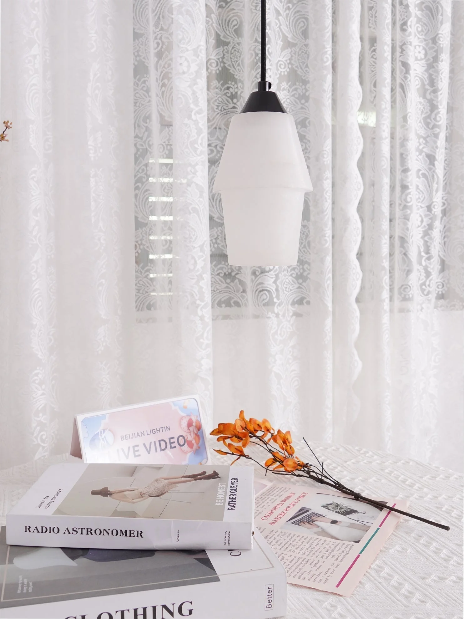 Ostara Brass & Alabaster Pendant Lamp - Image 23
