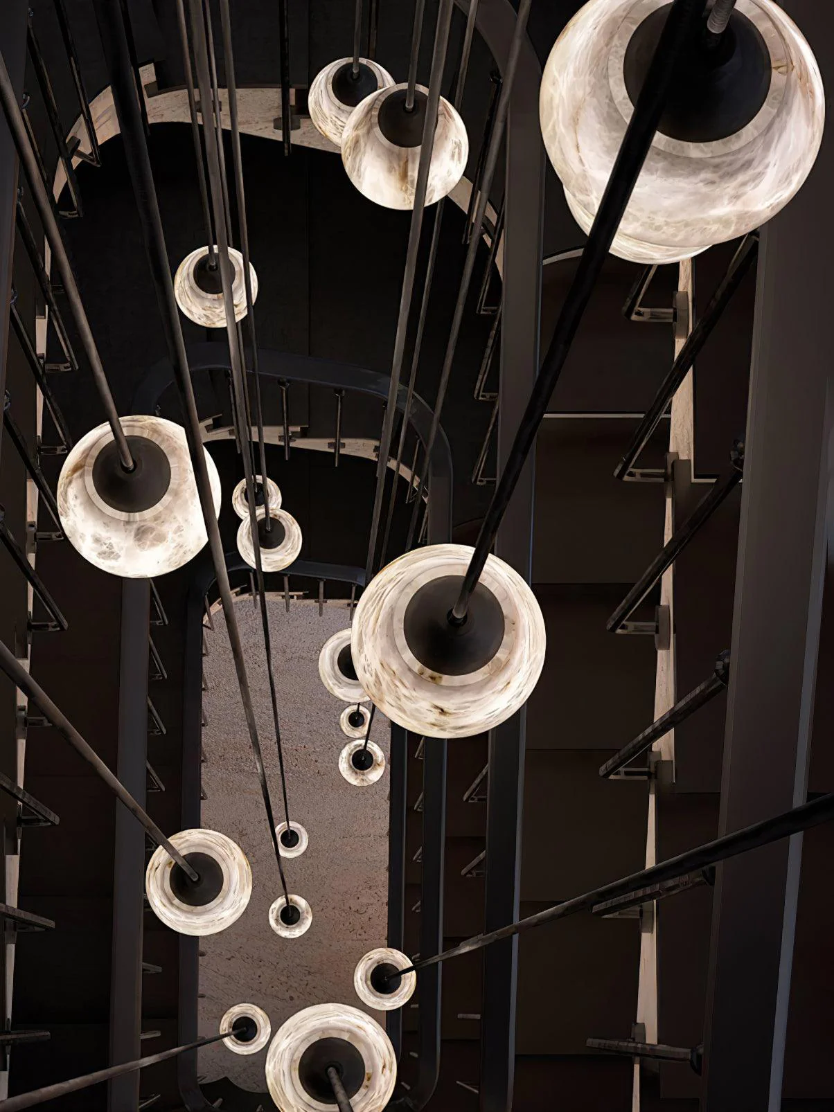 Ostara Brass & Alabaster Pendant Lamp - Image 35