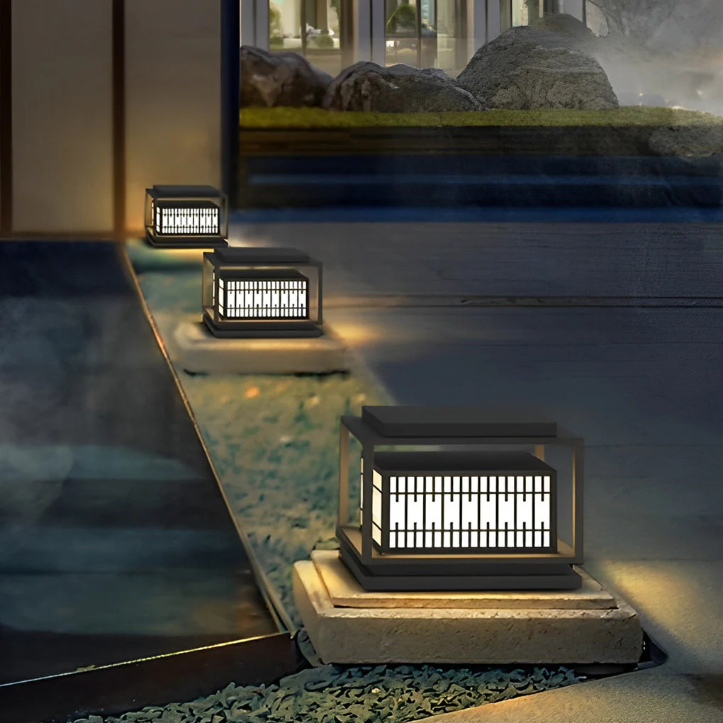 Otis Vintage Traditional Galvanized Steel Outdoor Pillar Lights - Image 4