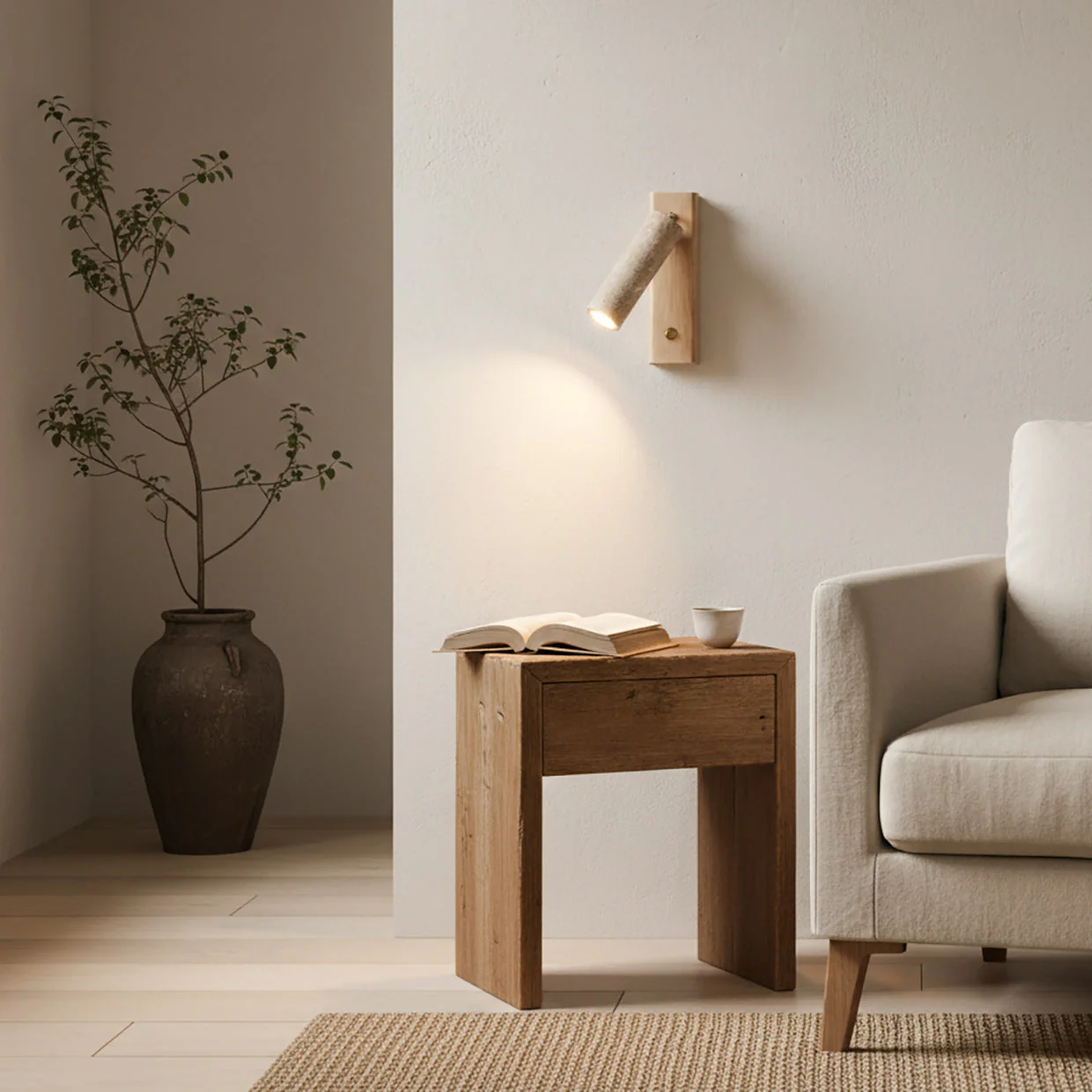 Ouglres Wabi-Sabi Travertine Wall Light - Image 3