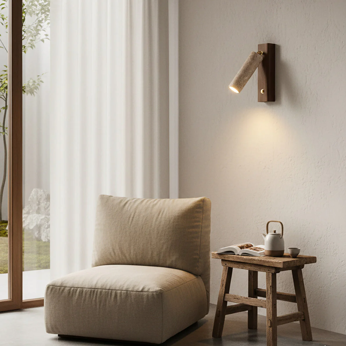 Ouglres Wabi-Sabi Travertine Wall Light - Image 6