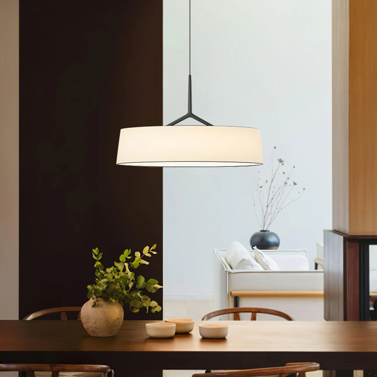 Ovynira Cylindrical Fabric Pendant Light - Image 11