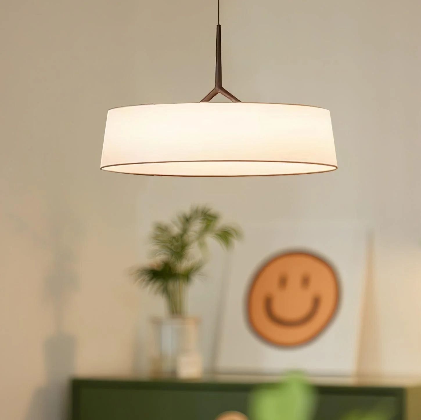 Ovynira Cylindrical Fabric Pendant Light - Image 2