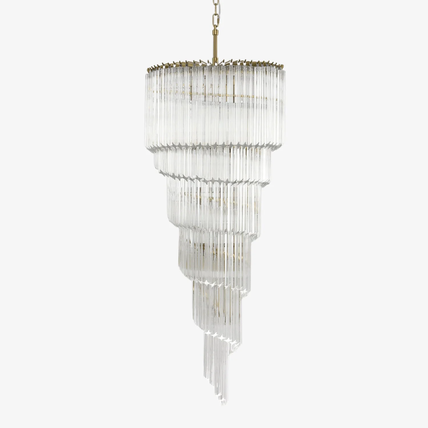 Paisley Spiral Clear Glass Chandelier