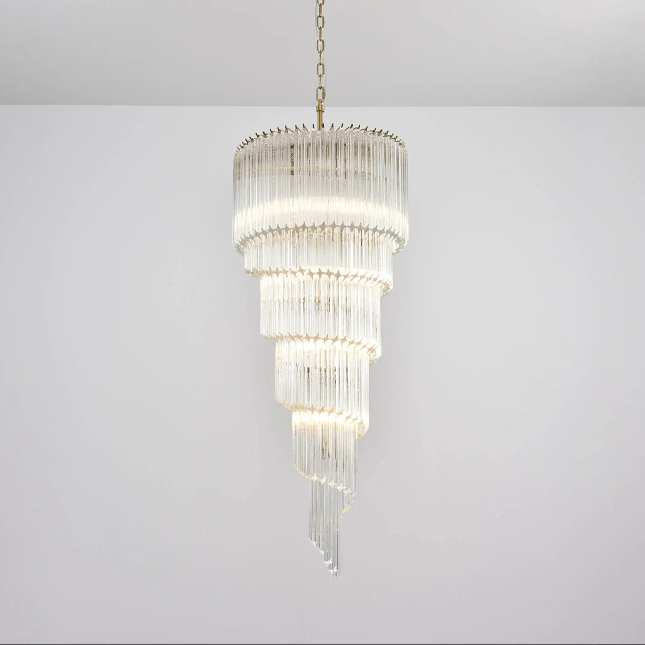 Paisley Spiral Clear Glass Chandelier - Image 10