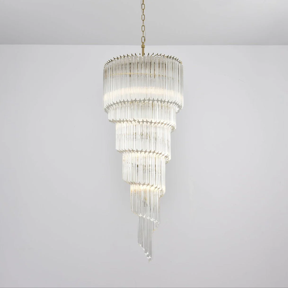 Paisley Spiral Clear Glass Chandelier - Image 11
