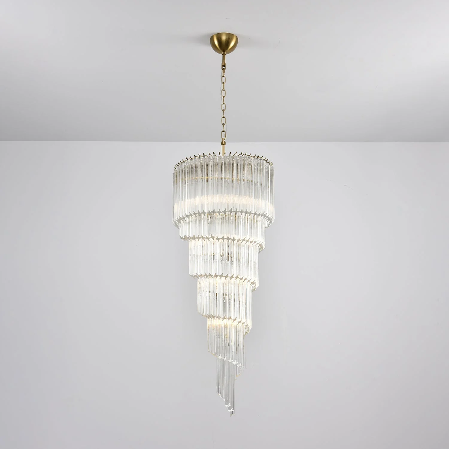 Paisley Spiral Clear Glass Chandelier - Image 12