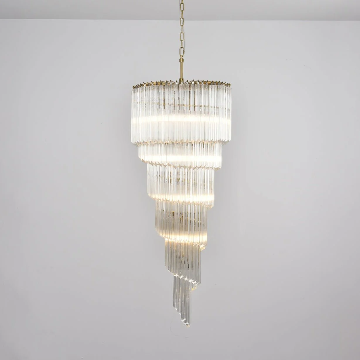 Paisley Spiral Clear Glass Chandelier - Image 13